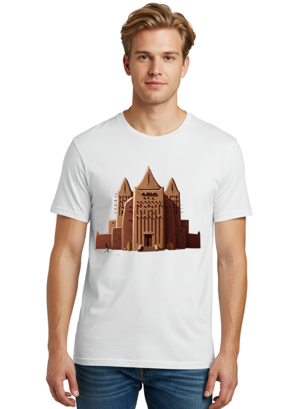Djenne-Mosque Men'S Graphic Tee, 100% Cotton, Comfortable Casual Summer Wear, Machine Washable, Vintage Camera, Old Camera, Antique Camera, Black Camera, Classic Photography, Photography Equipment, Nostalgic Device, Film Camera, Camera Art Bam308
