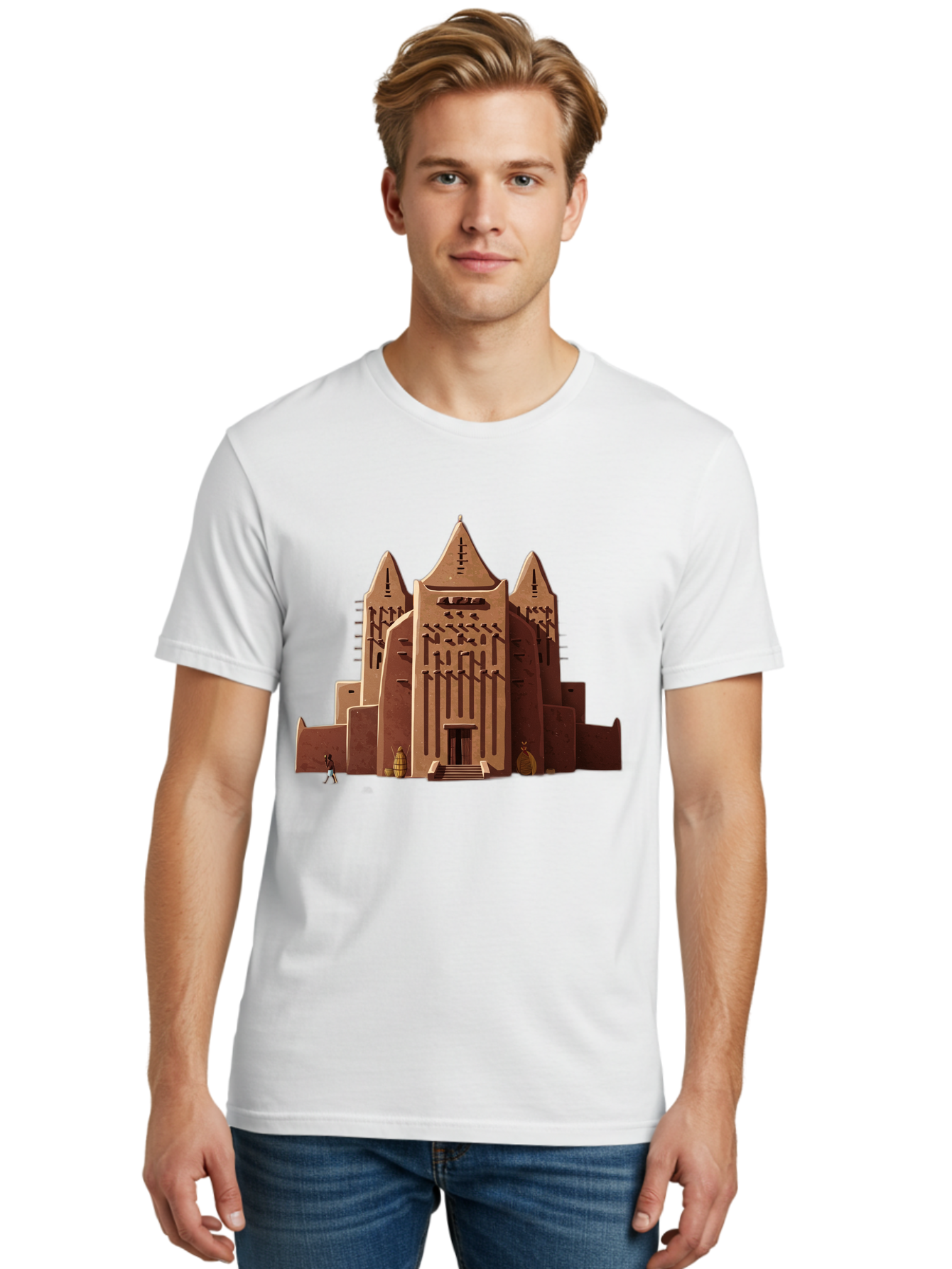 Djenne-Mosque Men'S Graphic Tee, 100% Cotton, Comfortable Casual Summer Wear, Machine Washable, Vintage Camera, Old Camera, Antique Camera, Black Camera, Classic Photography, Photography Equipment, Nostalgic Device, Film Camera, Camera Art Bam308