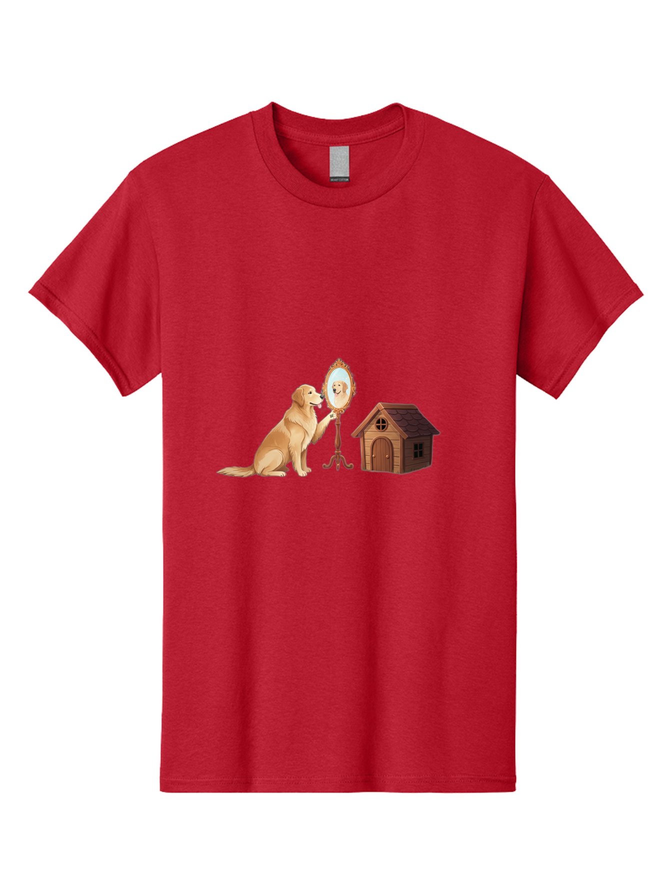 Dog-And-Mirror Men'S Graphic Tee, 100% Cotton, Comfortable Casual Summer Wear, Machine Washable, Vintage Camera, Old Camera, Antique Camera, Black Camera, Classic Photography, Photography Equipment, Nostalgic Device, Film Camera, Camera Art Bam310