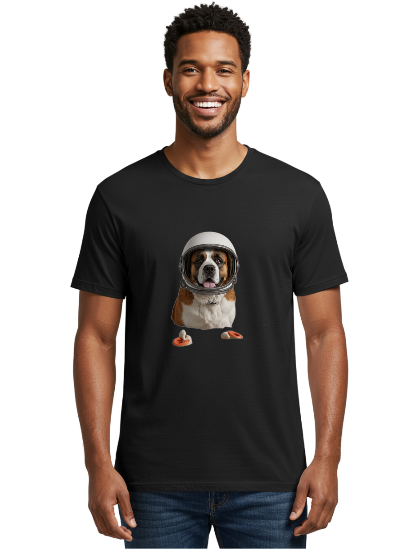 Dog-In-Space-Helmet Men'S Graphic Tee, 100% Cotton, Comfortable Casual Summer Wear, Machine Washable, Vintage Camera, Old Camera, Antique Camera, Black Camera, Classic Photography, Photography Equipment, Nostalgic Device, Film Camera, Bam311
