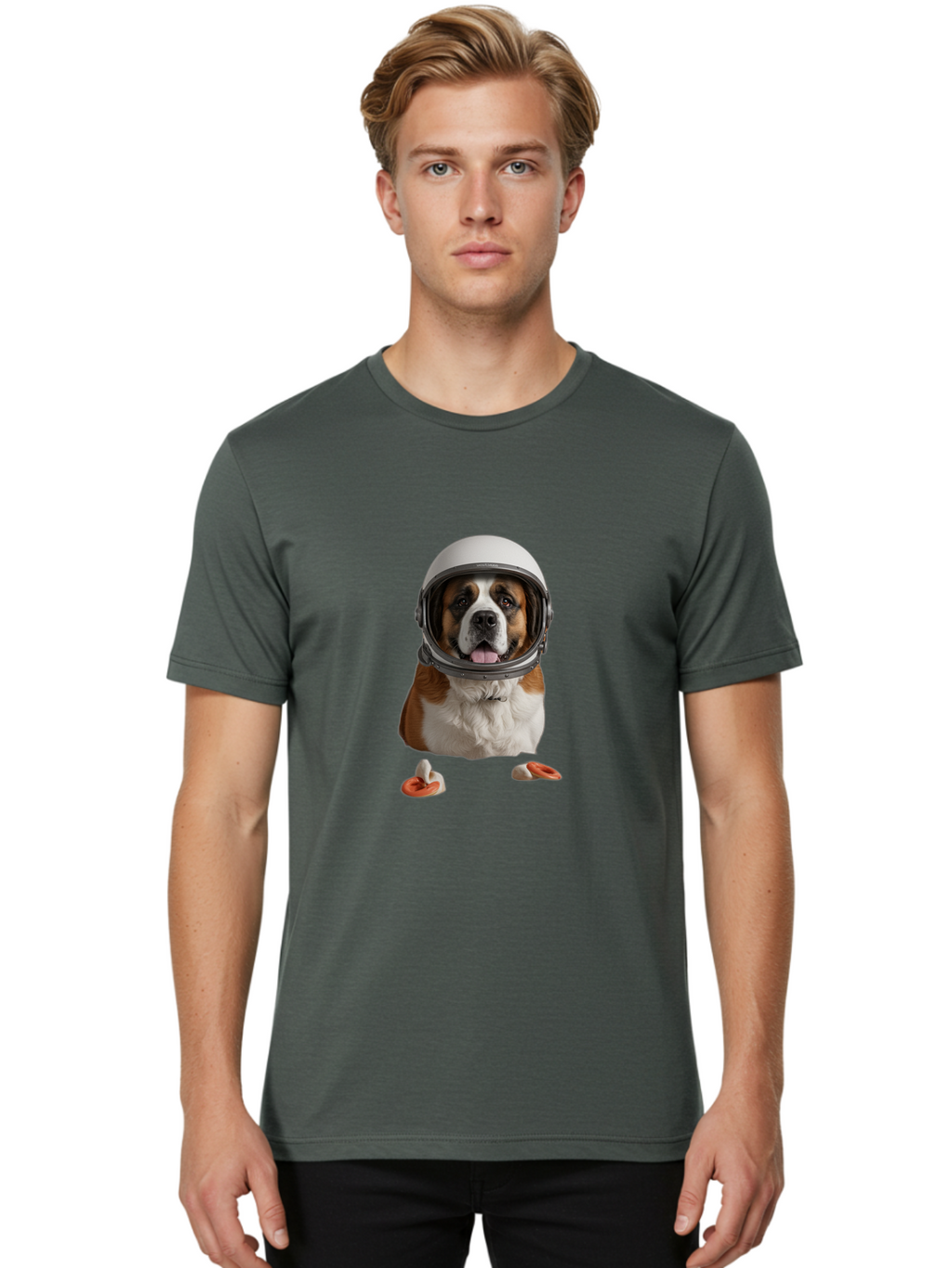 Dog-In-Space-Helmet Men'S Graphic Tee, 100% Cotton, Comfortable Casual Summer Wear, Machine Washable, Vintage Camera, Old Camera, Antique Camera, Black Camera, Classic Photography, Photography Equipment, Nostalgic Device, Film Camera, Bam311