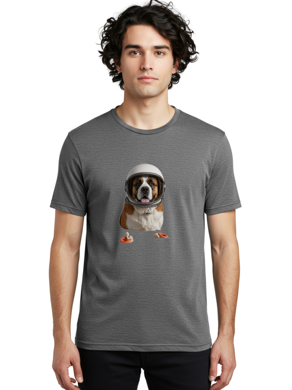 Dog-In-Space-Helmet Men'S Graphic Tee, 100% Cotton, Comfortable Casual Summer Wear, Machine Washable, Vintage Camera, Old Camera, Antique Camera, Black Camera, Classic Photography, Photography Equipment, Nostalgic Device, Film Camera, Bam311