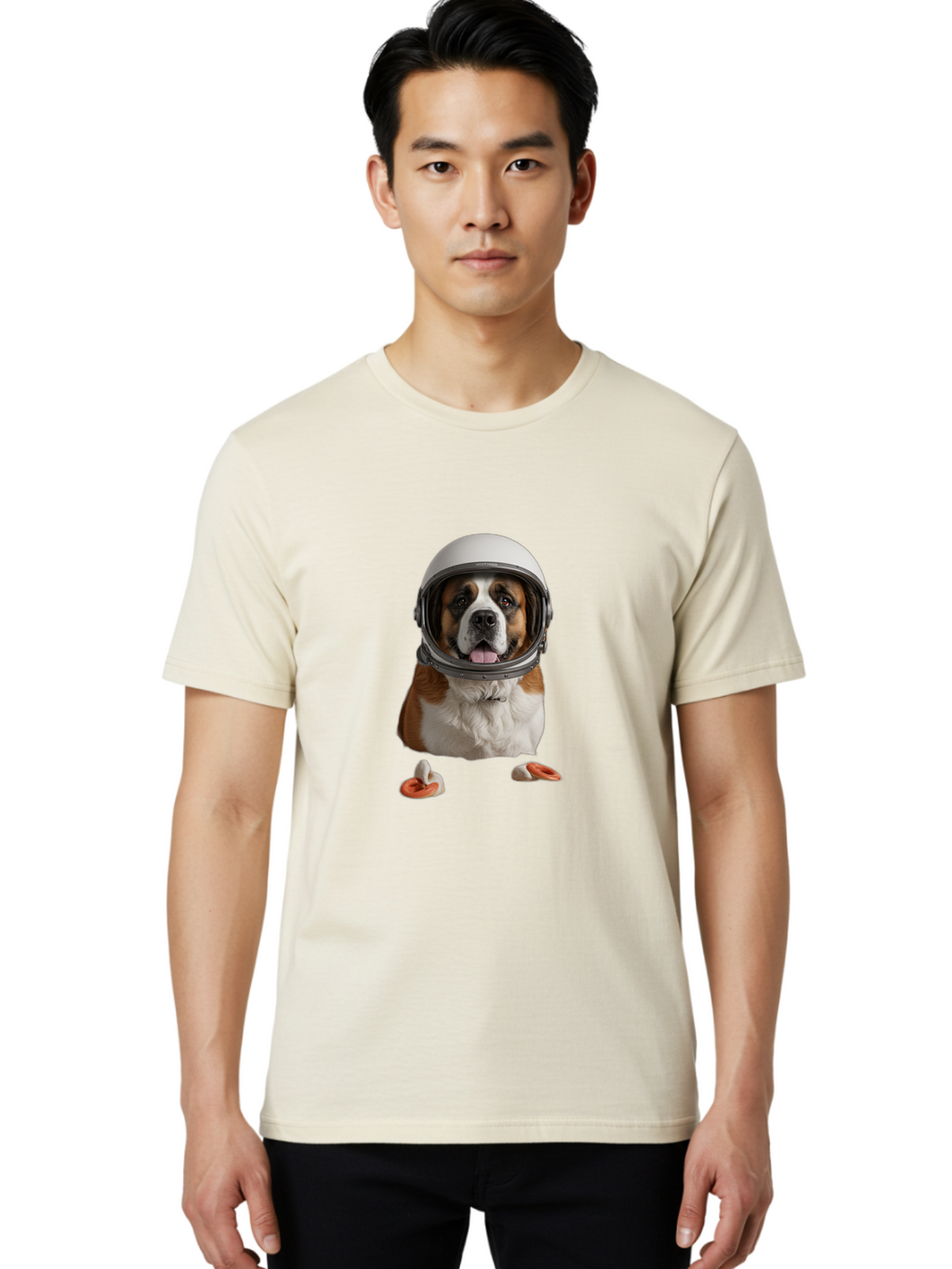 Dog-In-Space-Helmet Men'S Graphic Tee, 100% Cotton, Comfortable Casual Summer Wear, Machine Washable, Vintage Camera, Old Camera, Antique Camera, Black Camera, Classic Photography, Photography Equipment, Nostalgic Device, Film Camera, Bam311