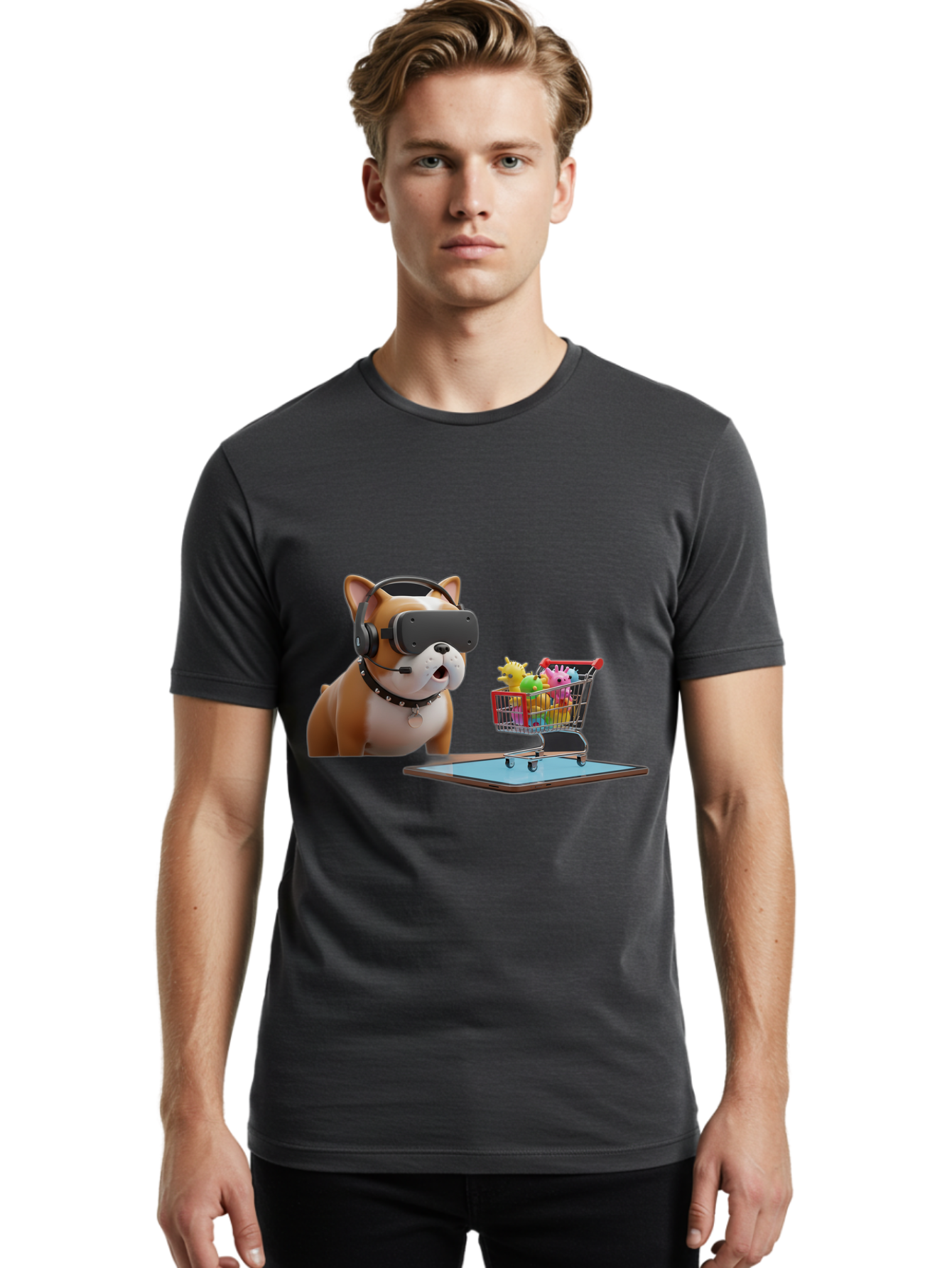 Dog-Vr-Headset Men'S Graphic Tee, 100% Cotton, Comfortable Casual Summer Wear, Machine Washable, Vintage Camera, Old Camera, Antique Camera, Black Camera, Classic Photography, Photography Equipment, Nostalgic Device, Film Camera, Camera Art Bam313