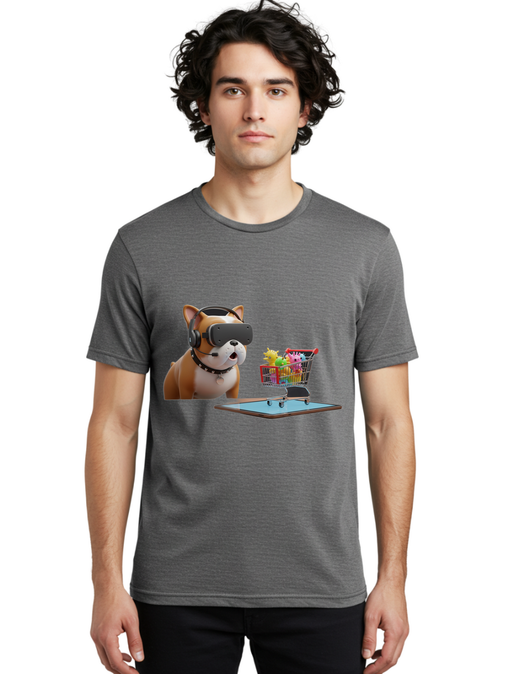 Dog-Vr-Headset Men'S Graphic Tee, 100% Cotton, Comfortable Casual Summer Wear, Machine Washable, Vintage Camera, Old Camera, Antique Camera, Black Camera, Classic Photography, Photography Equipment, Nostalgic Device, Film Camera, Camera Art Bam313
