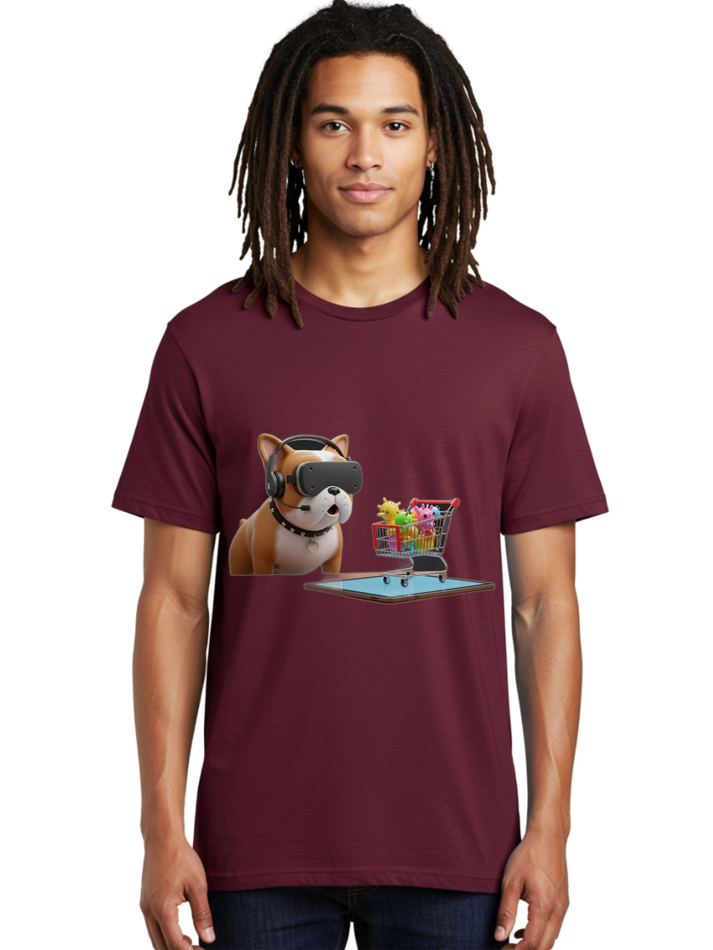 Dog-Vr-Headset Men'S Graphic Tee, 100% Cotton, Comfortable Casual Summer Wear, Machine Washable, Vintage Camera, Old Camera, Antique Camera, Black Camera, Classic Photography, Photography Equipment, Nostalgic Device, Film Camera, Camera Art Bam313