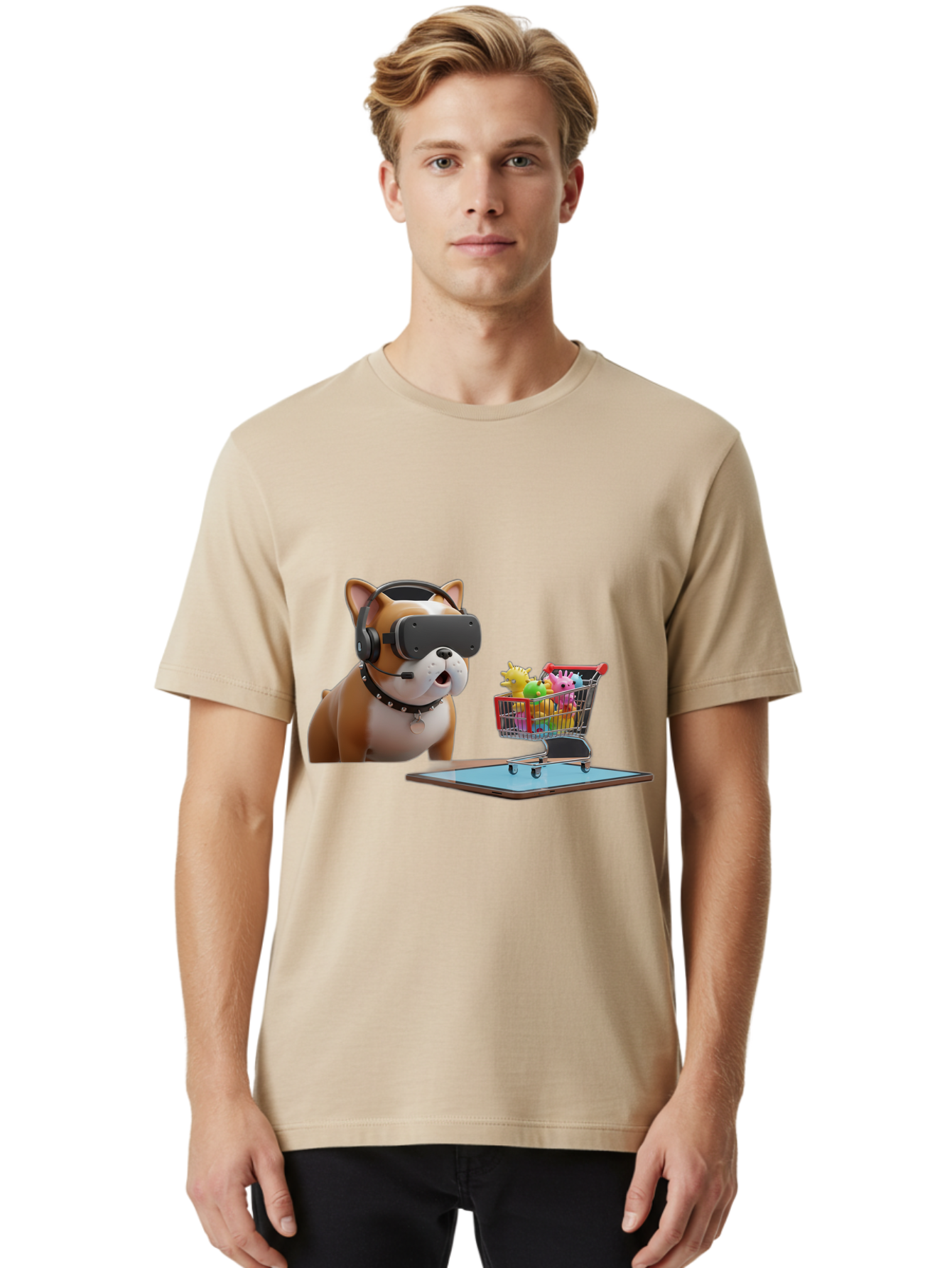 Dog-Vr-Headset Men'S Graphic Tee, 100% Cotton, Comfortable Casual Summer Wear, Machine Washable, Vintage Camera, Old Camera, Antique Camera, Black Camera, Classic Photography, Photography Equipment, Nostalgic Device, Film Camera, Camera Art Bam313
