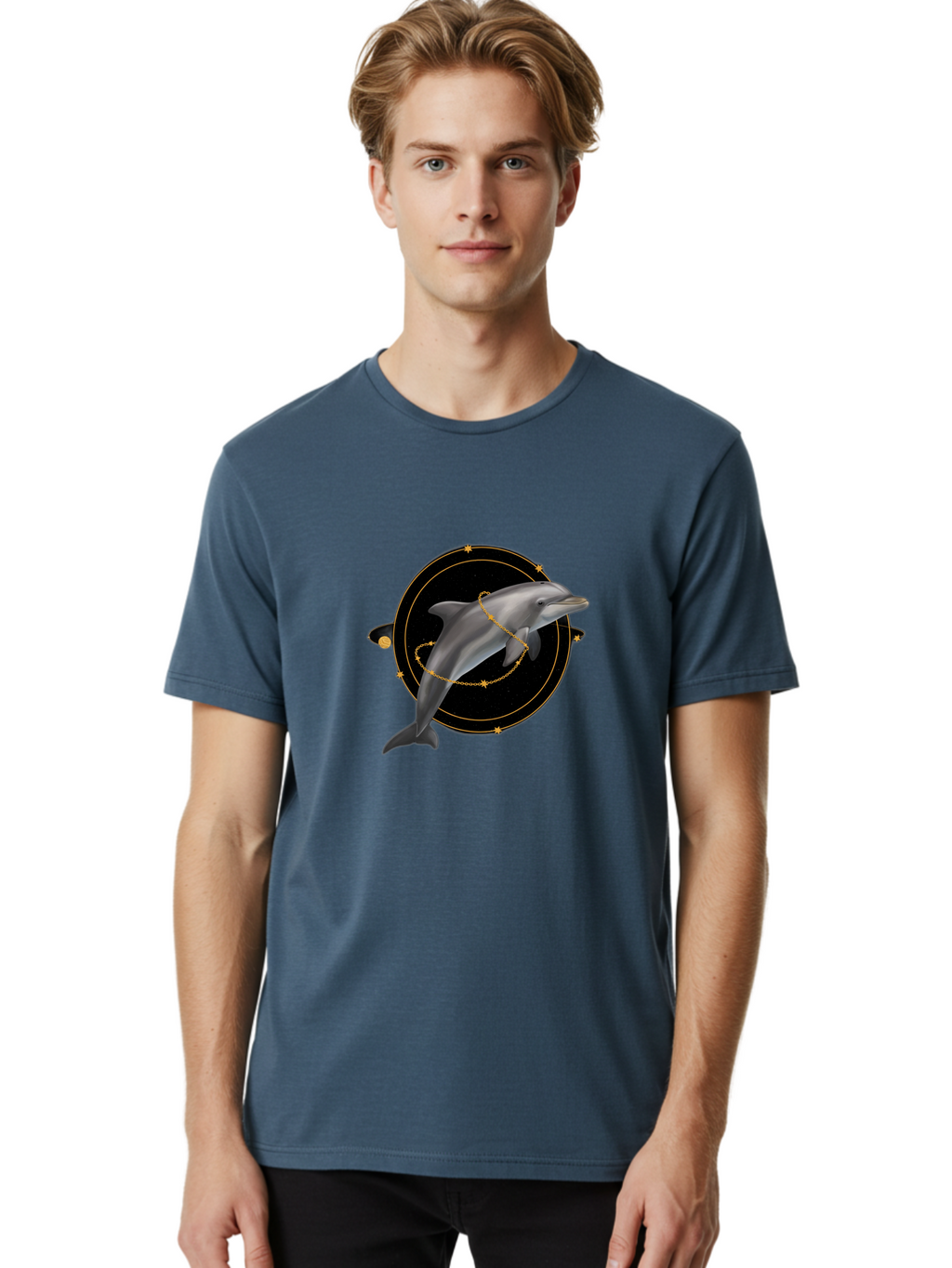 Dolphin-Constellation Men'S Graphic Tee, 100% Cotton, Comfortable Casual Summer Wear, Machine Washable, Vintage Camera, Old Camera, Antique Camera, Black Camera, Classic Photography, Photography Equipment, Nostalgic Device, Film Camera, Bam315