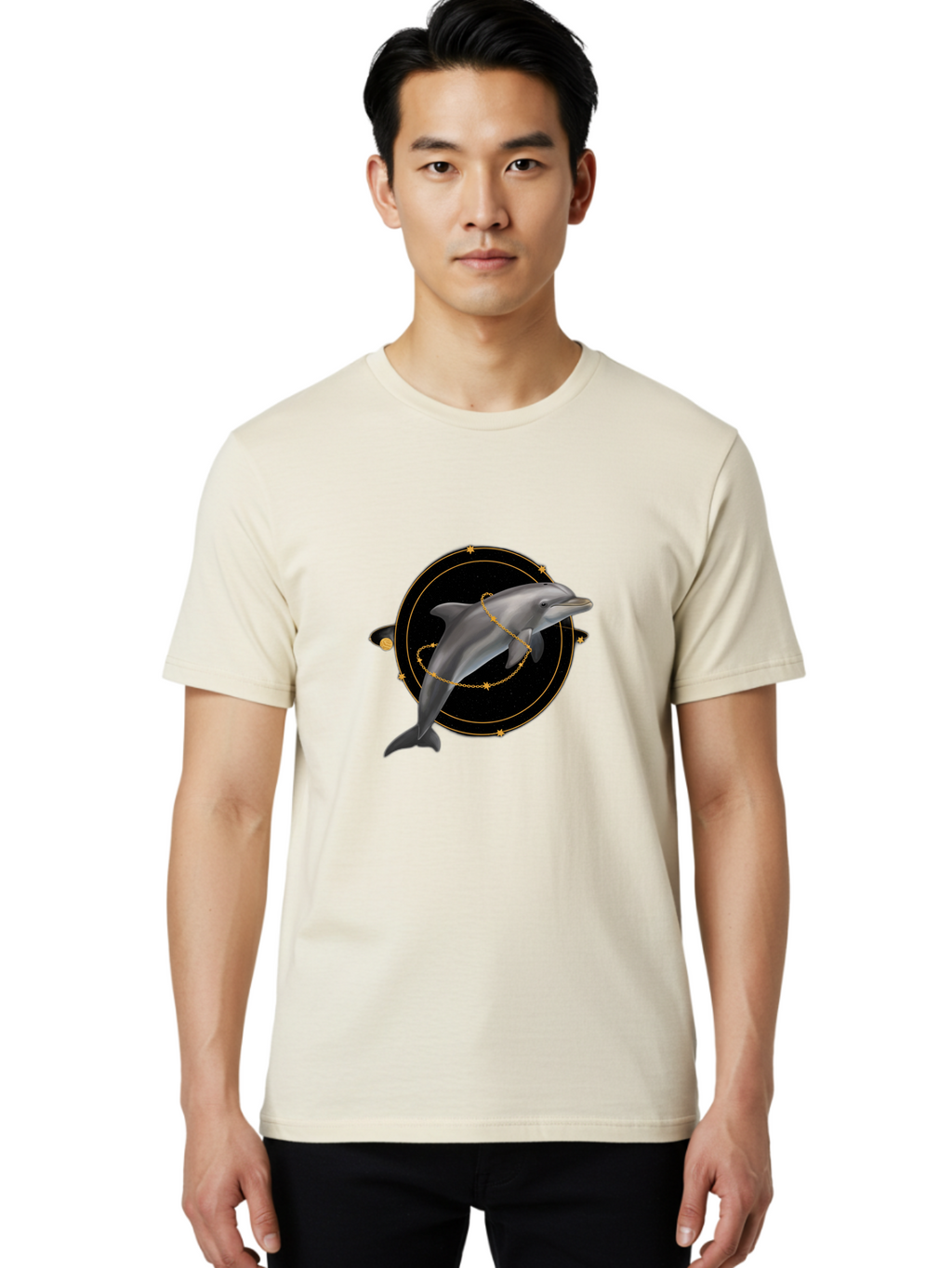 Dolphin-Constellation Men'S Graphic Tee, 100% Cotton, Comfortable Casual Summer Wear, Machine Washable, Vintage Camera, Old Camera, Antique Camera, Black Camera, Classic Photography, Photography Equipment, Nostalgic Device, Film Camera, Bam315