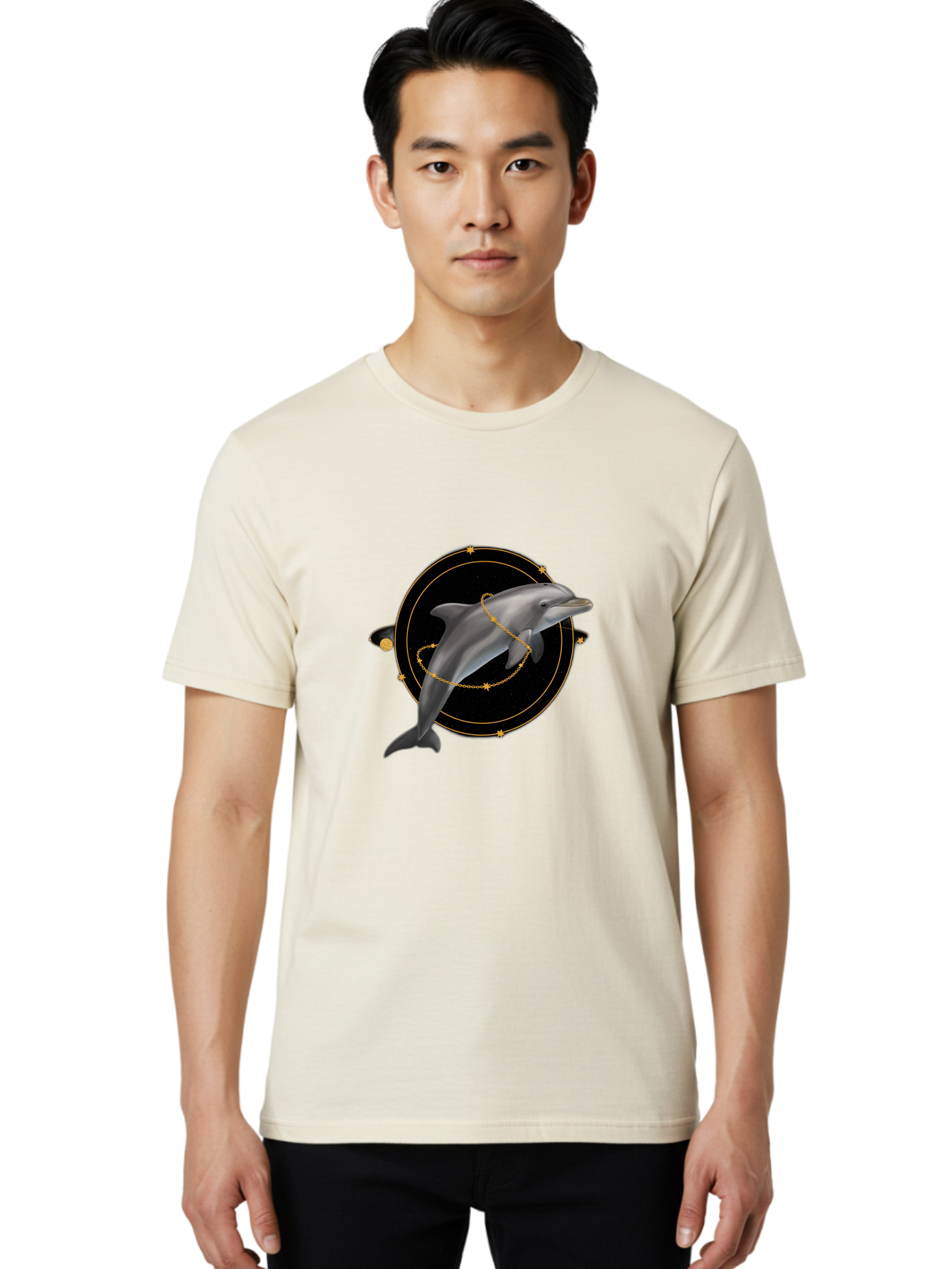 Dolphin-Constellation Men'S Graphic Tee, 100% Cotton, Comfortable Casual Summer Wear, Machine Washable, Vintage Camera, Old Camera, Antique Camera, Black Camera, Classic Photography, Photography Equipment, Nostalgic Device, Film Camera, Bam315