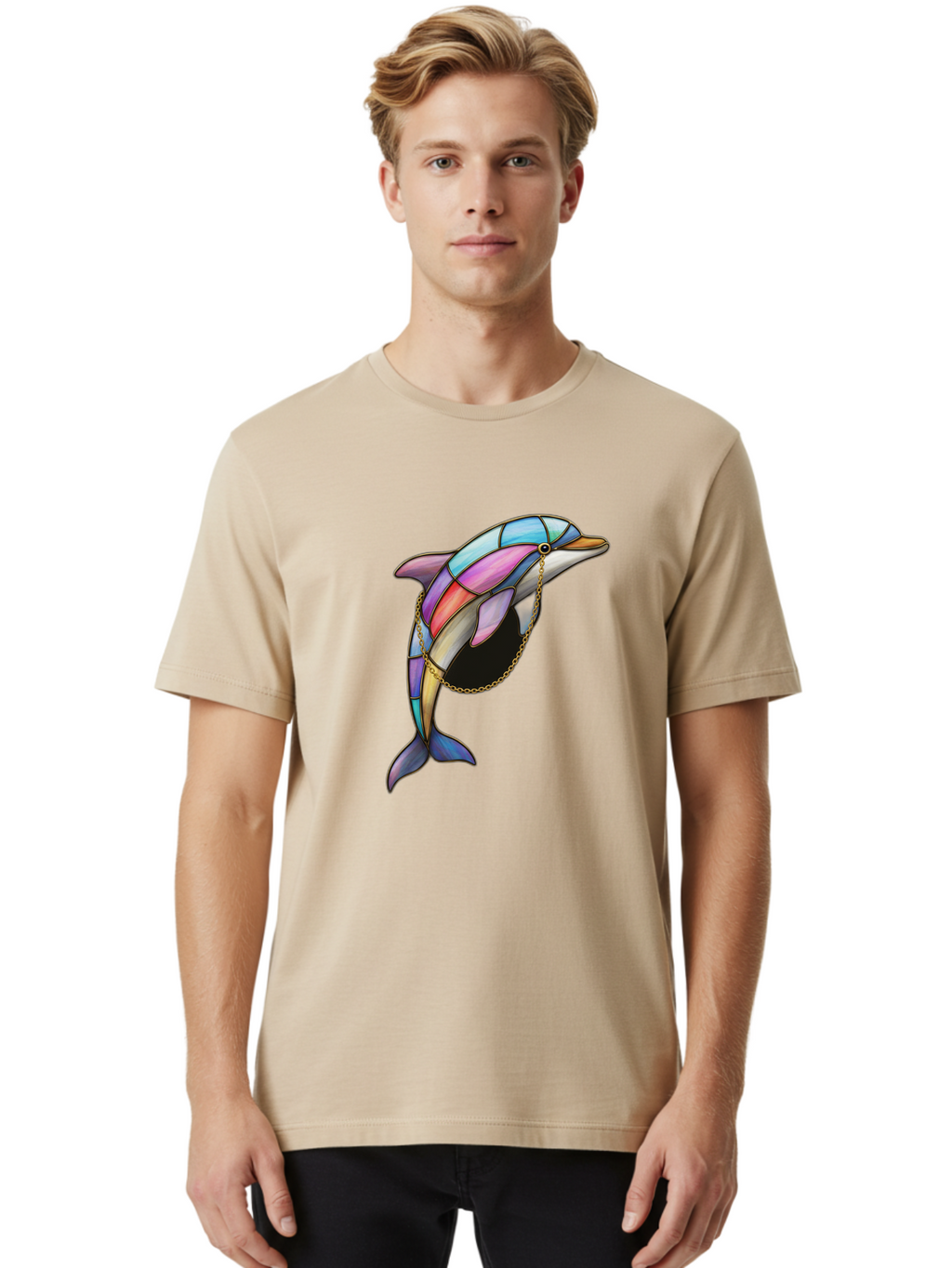 Dolphin-In-Chain Men'S Graphic Tee, 100% Cotton, Comfortable Casual Summer Wear, Machine Washable, Vintage Camera, Old Camera, Antique Camera, Black Camera, Classic Photography, Photography Equipment, Nostalgic Device, Film Camera, Camera Art Bam316