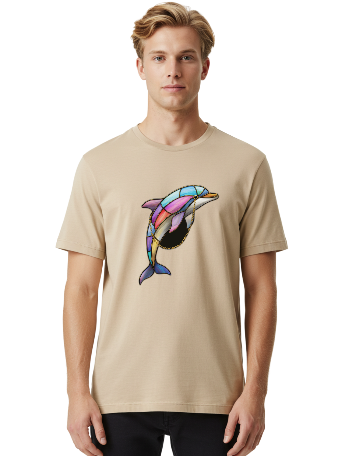 Dolphin-In-Chain Men'S Graphic Tee, 100% Cotton, Comfortable Casual Summer Wear, Machine Washable, Vintage Camera, Old Camera, Antique Camera, Black Camera, Classic Photography, Photography Equipment, Nostalgic Device, Film Camera, Camera Art Bam316