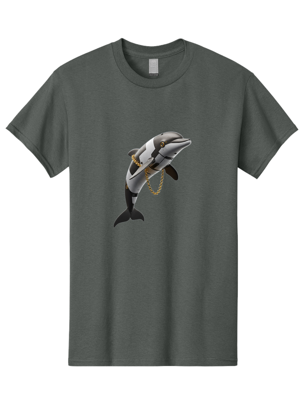 Dolphin-With-Chain-1 Men'S Graphic Tee, 100% Cotton, Comfortable Casual Summer Wear, Machine Washable, Vintage Camera, Old Camera, Antique Camera, Black Camera, Classic Photography, Photography Equipment, Nostalgic Device, Film Camera, Bam317