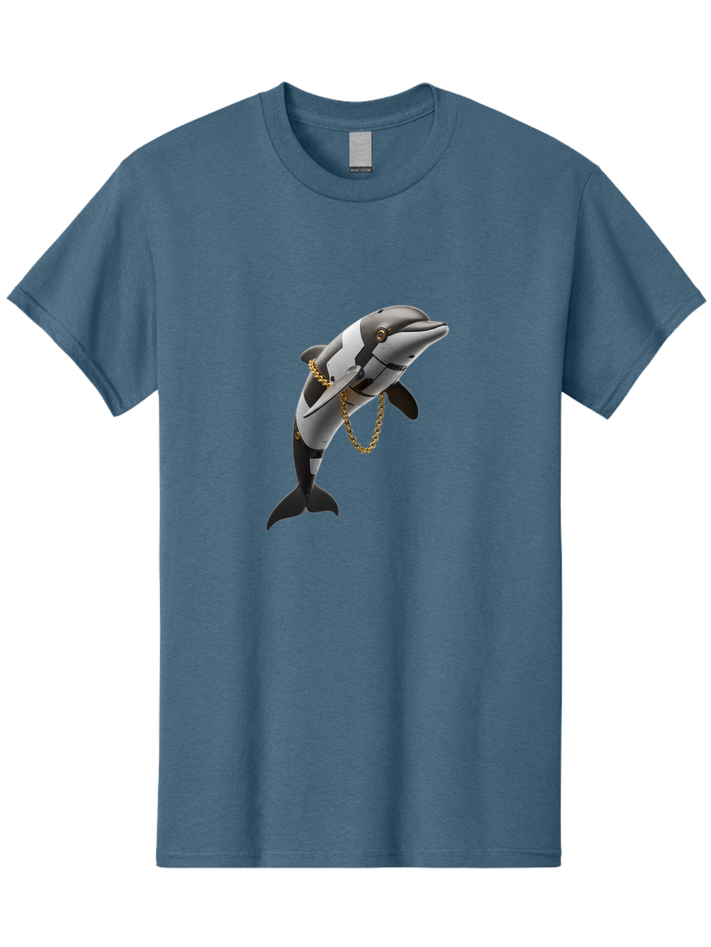 Dolphin-With-Chain-1 Men'S Graphic Tee, 100% Cotton, Comfortable Casual Summer Wear, Machine Washable, Vintage Camera, Old Camera, Antique Camera, Black Camera, Classic Photography, Photography Equipment, Nostalgic Device, Film Camera, Bam317