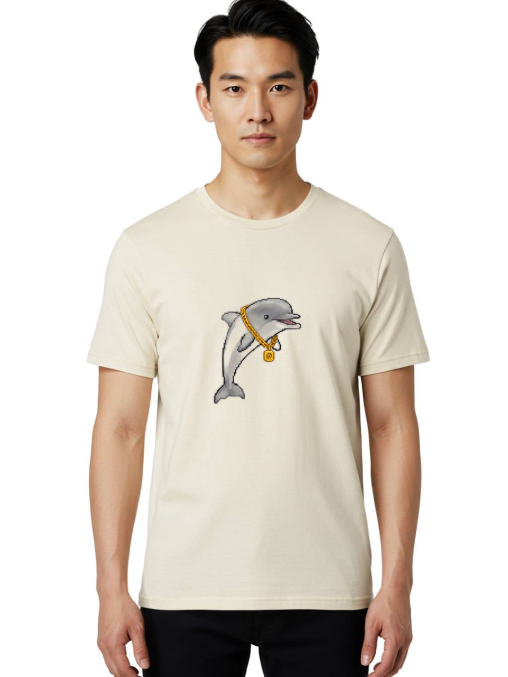Dolphin-With-Gold Men'S Graphic Tee, 100% Cotton, Comfortable Casual Summer Wear, Machine Washable, Vintage Camera, Old Camera, Antique Camera, Black Camera, Classic Photography, Photography Equipment, Nostalgic Device, Film Camera, Camera Art Bam319