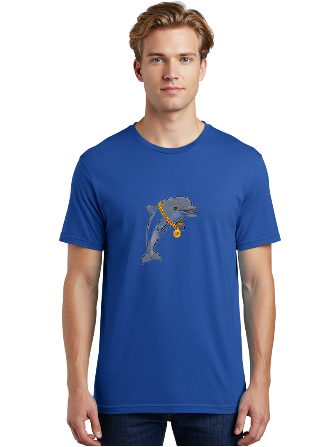 Dolphin-With-Gold Men'S Graphic Tee, 100% Cotton, Comfortable Casual Summer Wear, Machine Washable, Vintage Camera, Old Camera, Antique Camera, Black Camera, Classic Photography, Photography Equipment, Nostalgic Device, Film Camera, Camera Art Bam319