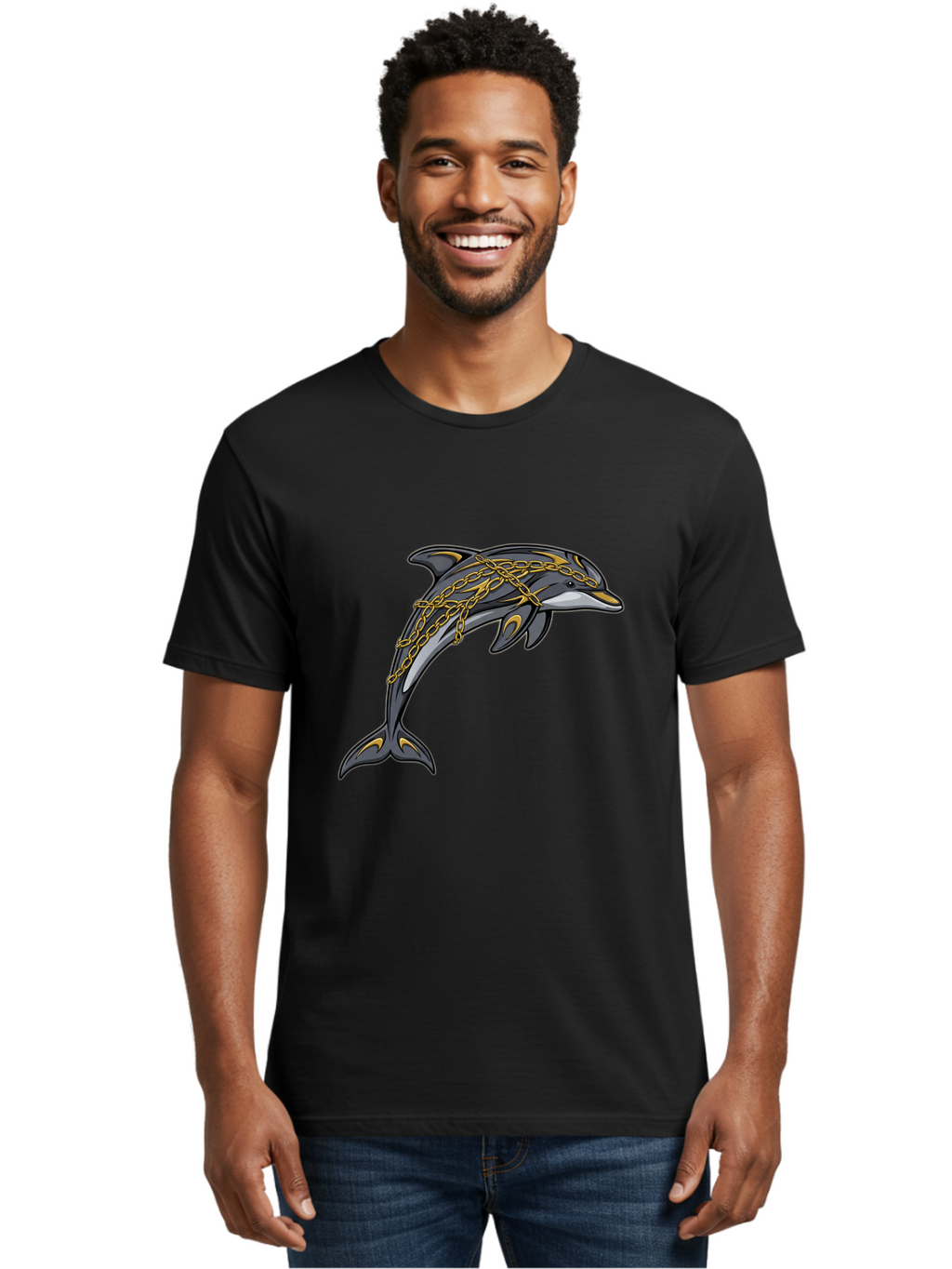 Dolphin-Wrapped-In-Chains Men'S Graphic Tee, 100% Cotton, Comfortable Casual Summer Wear, Machine Washable, Vintage Camera, Old Camera, Antique Camera, Black Camera, Classic Photography, Photography Equipment, Nostalgic Device, Film Camera, Bam320