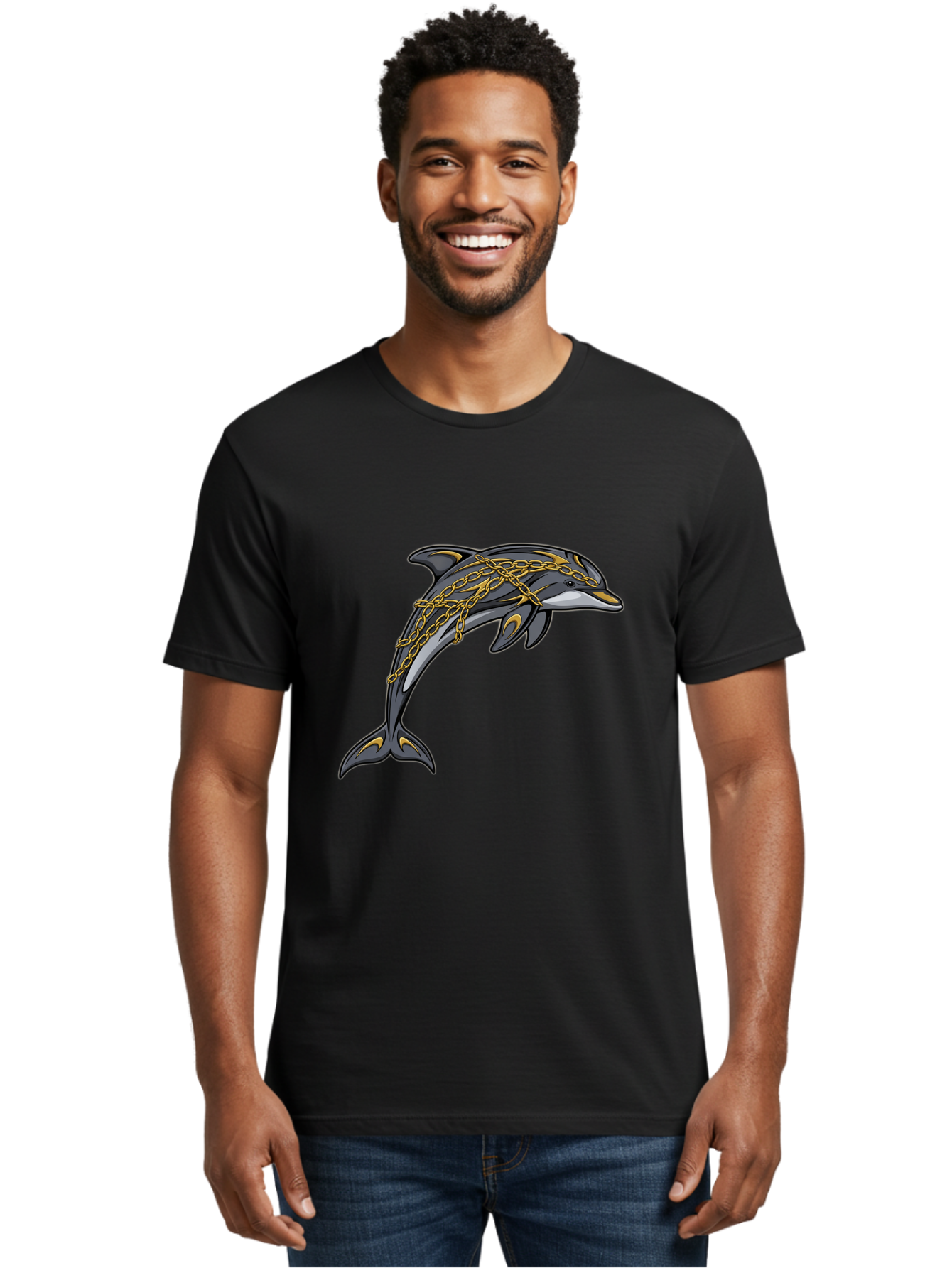 Dolphin-Wrapped-In-Chains Men'S Graphic Tee, 100% Cotton, Comfortable Casual Summer Wear, Machine Washable, Vintage Camera, Old Camera, Antique Camera, Black Camera, Classic Photography, Photography Equipment, Nostalgic Device, Film Camera, Bam320