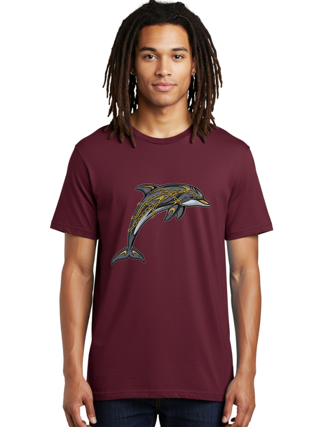 Dolphin-Wrapped-In-Chains Men'S Graphic Tee, 100% Cotton, Comfortable Casual Summer Wear, Machine Washable, Vintage Camera, Old Camera, Antique Camera, Black Camera, Classic Photography, Photography Equipment, Nostalgic Device, Film Camera, Bam320