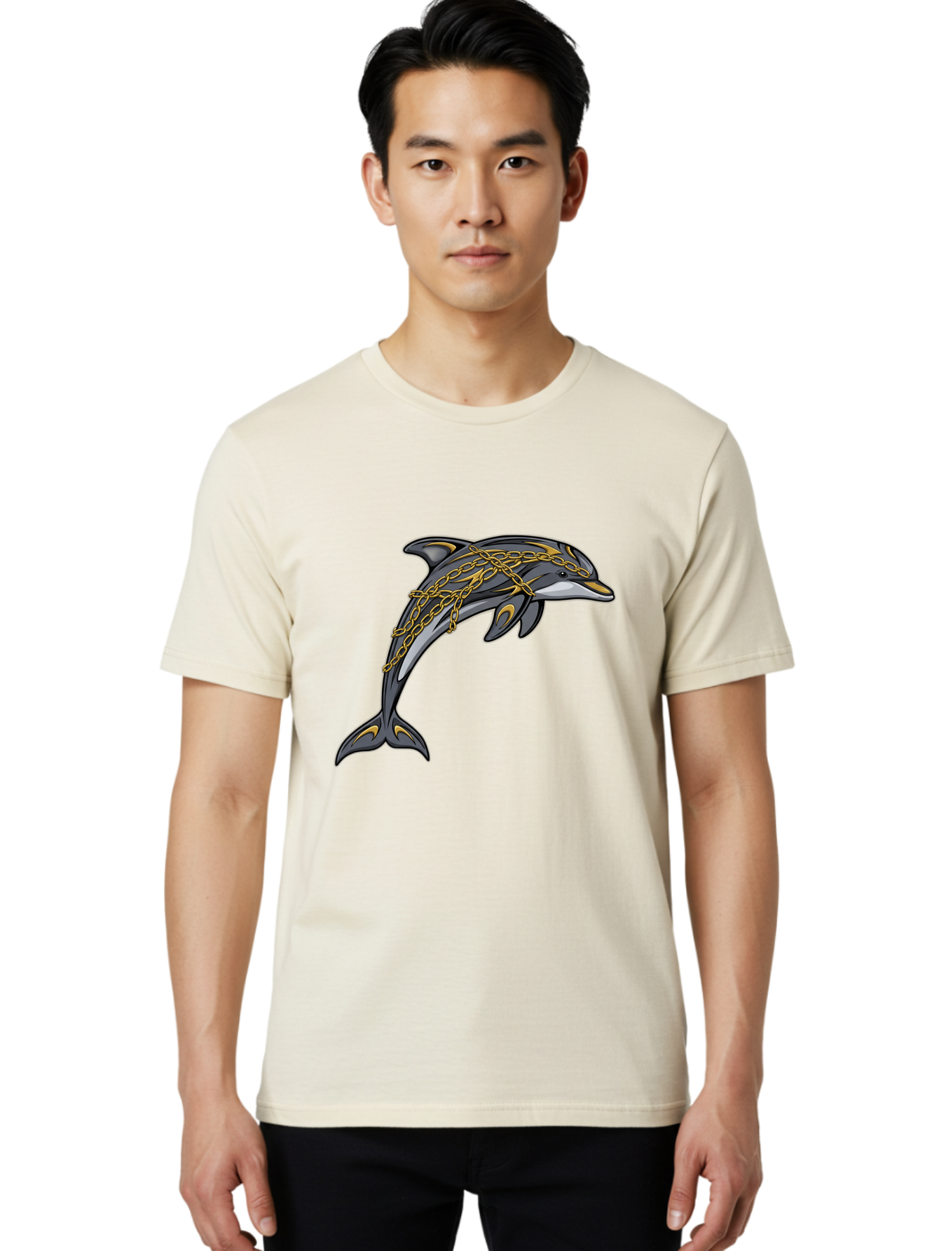 Dolphin-Wrapped-In-Chains Men'S Graphic Tee, 100% Cotton, Comfortable Casual Summer Wear, Machine Washable, Vintage Camera, Old Camera, Antique Camera, Black Camera, Classic Photography, Photography Equipment, Nostalgic Device, Film Camera, Bam320