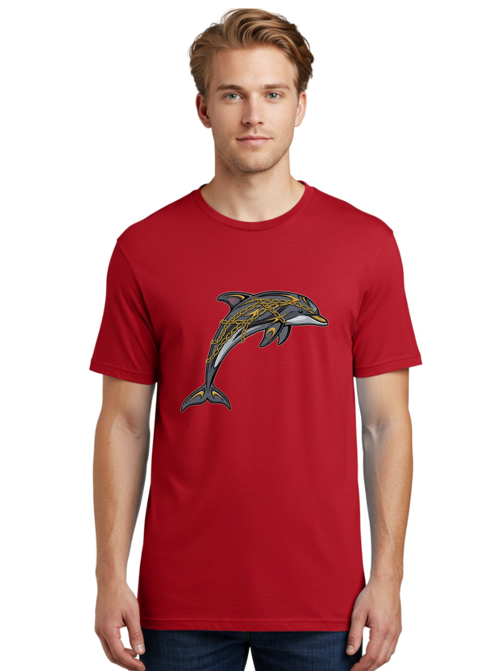 Dolphin-Wrapped-In-Chains Men'S Graphic Tee, 100% Cotton, Comfortable Casual Summer Wear, Machine Washable, Vintage Camera, Old Camera, Antique Camera, Black Camera, Classic Photography, Photography Equipment, Nostalgic Device, Film Camera, Bam320