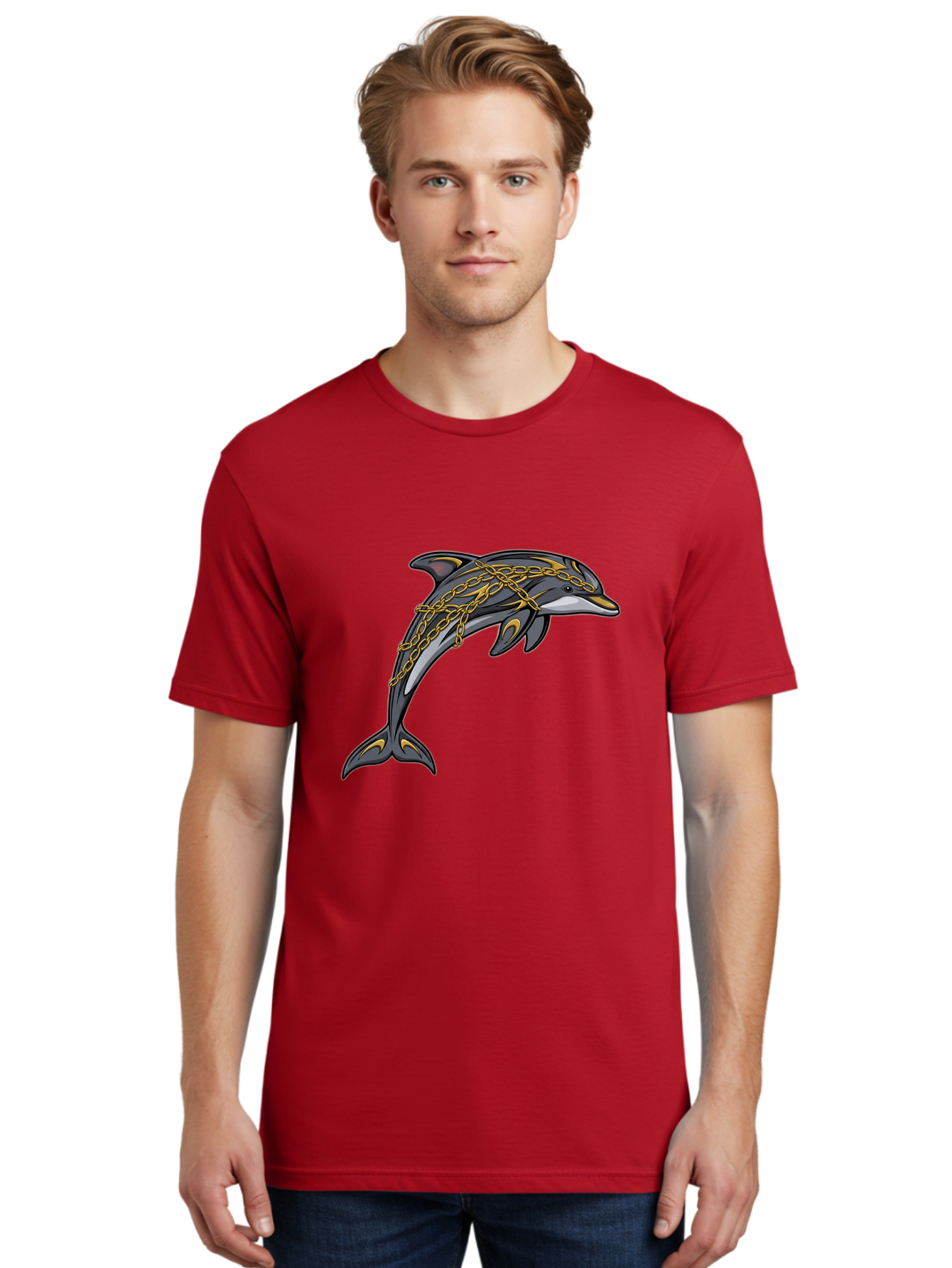 Dolphin-Wrapped-In-Chains Men'S Graphic Tee, 100% Cotton, Comfortable Casual Summer Wear, Machine Washable, Vintage Camera, Old Camera, Antique Camera, Black Camera, Classic Photography, Photography Equipment, Nostalgic Device, Film Camera, Bam320