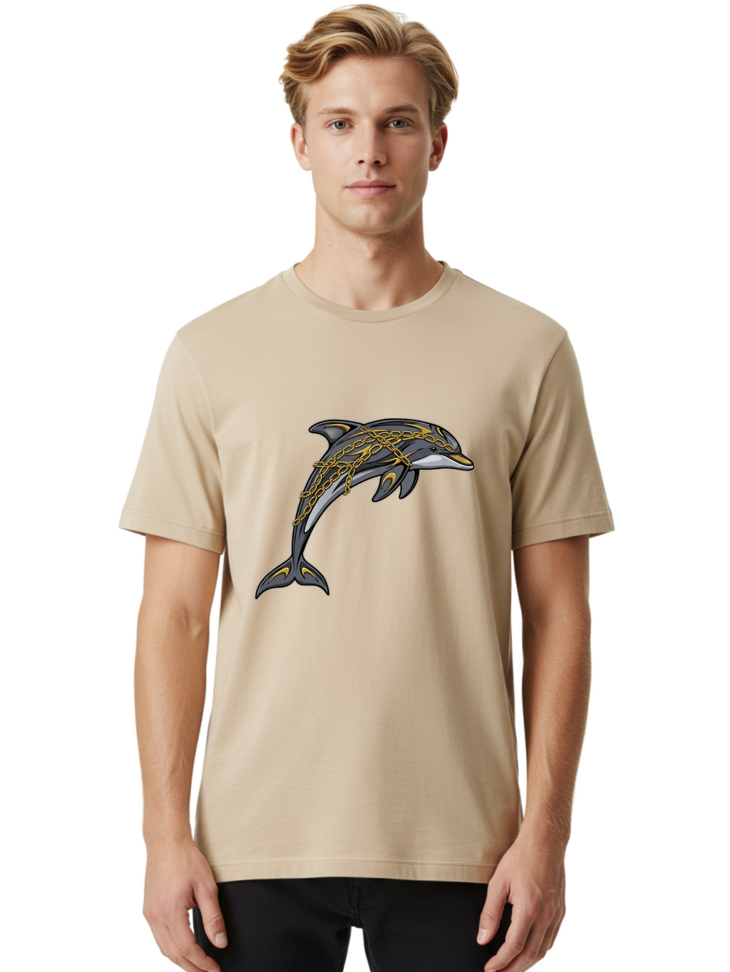 Dolphin-Wrapped-In-Chains Men'S Graphic Tee, 100% Cotton, Comfortable Casual Summer Wear, Machine Washable, Vintage Camera, Old Camera, Antique Camera, Black Camera, Classic Photography, Photography Equipment, Nostalgic Device, Film Camera, Bam320