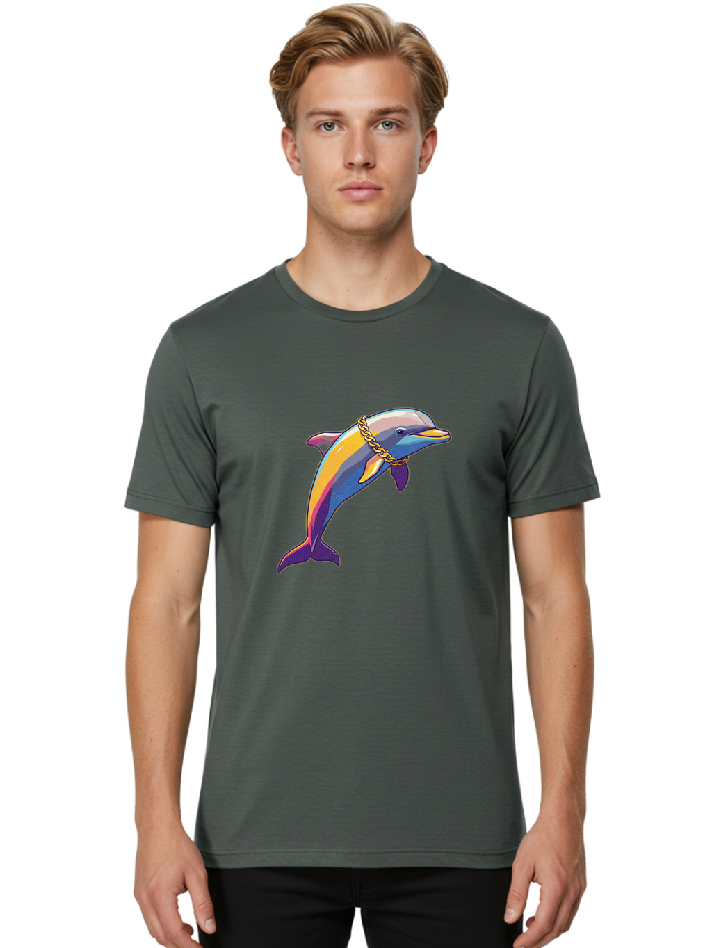 Dolphin Men'S Graphic Tee, 100% Cotton, Comfortable Casual Summer Wear, Machine Washable, Vintage Camera, Old Camera, Antique Camera, Black Camera, Classic Photography, Photography Equipment, Nostalgic Device, Film Camera, Camera Art Bam321