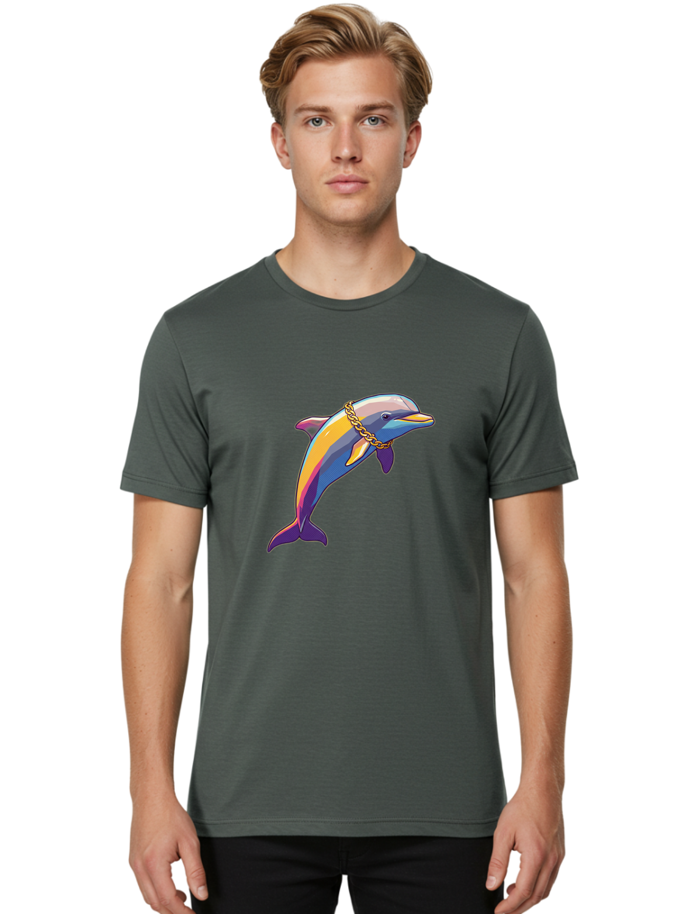 Dolphin Men'S Graphic Tee, 100% Cotton, Comfortable Casual Summer Wear, Machine Washable, Vintage Camera, Old Camera, Antique Camera, Black Camera, Classic Photography, Photography Equipment, Nostalgic Device, Film Camera, Camera Art Bam321