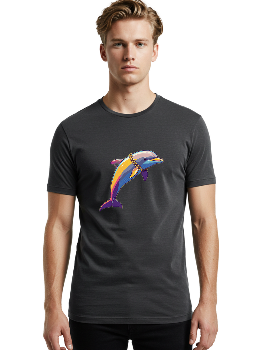Dolphin Men'S Graphic Tee, 100% Cotton, Comfortable Casual Summer Wear, Machine Washable, Vintage Camera, Old Camera, Antique Camera, Black Camera, Classic Photography, Photography Equipment, Nostalgic Device, Film Camera, Camera Art Bam321
