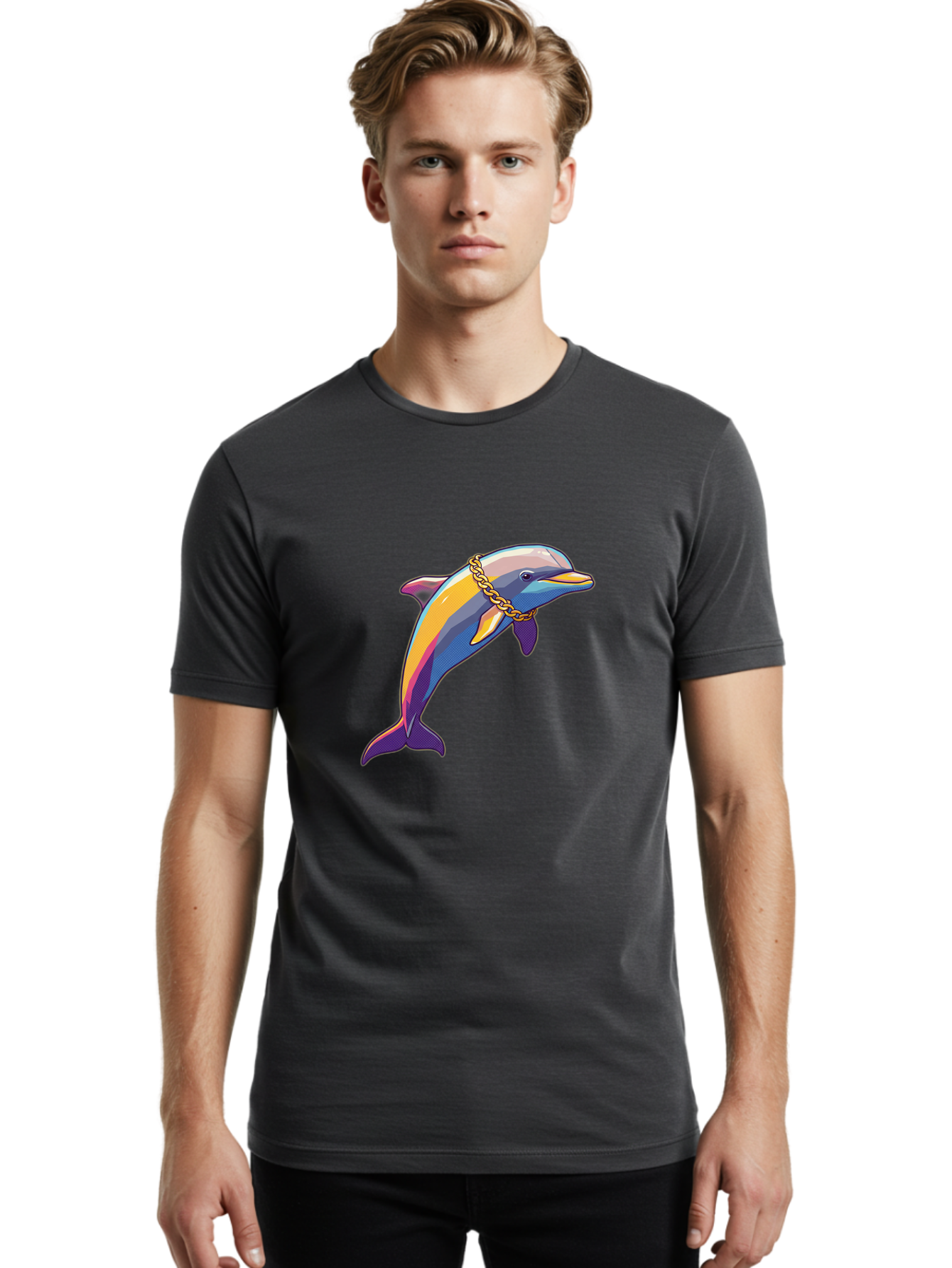 Dolphin Men'S Graphic Tee, 100% Cotton, Comfortable Casual Summer Wear, Machine Washable, Vintage Camera, Old Camera, Antique Camera, Black Camera, Classic Photography, Photography Equipment, Nostalgic Device, Film Camera, Camera Art Bam321