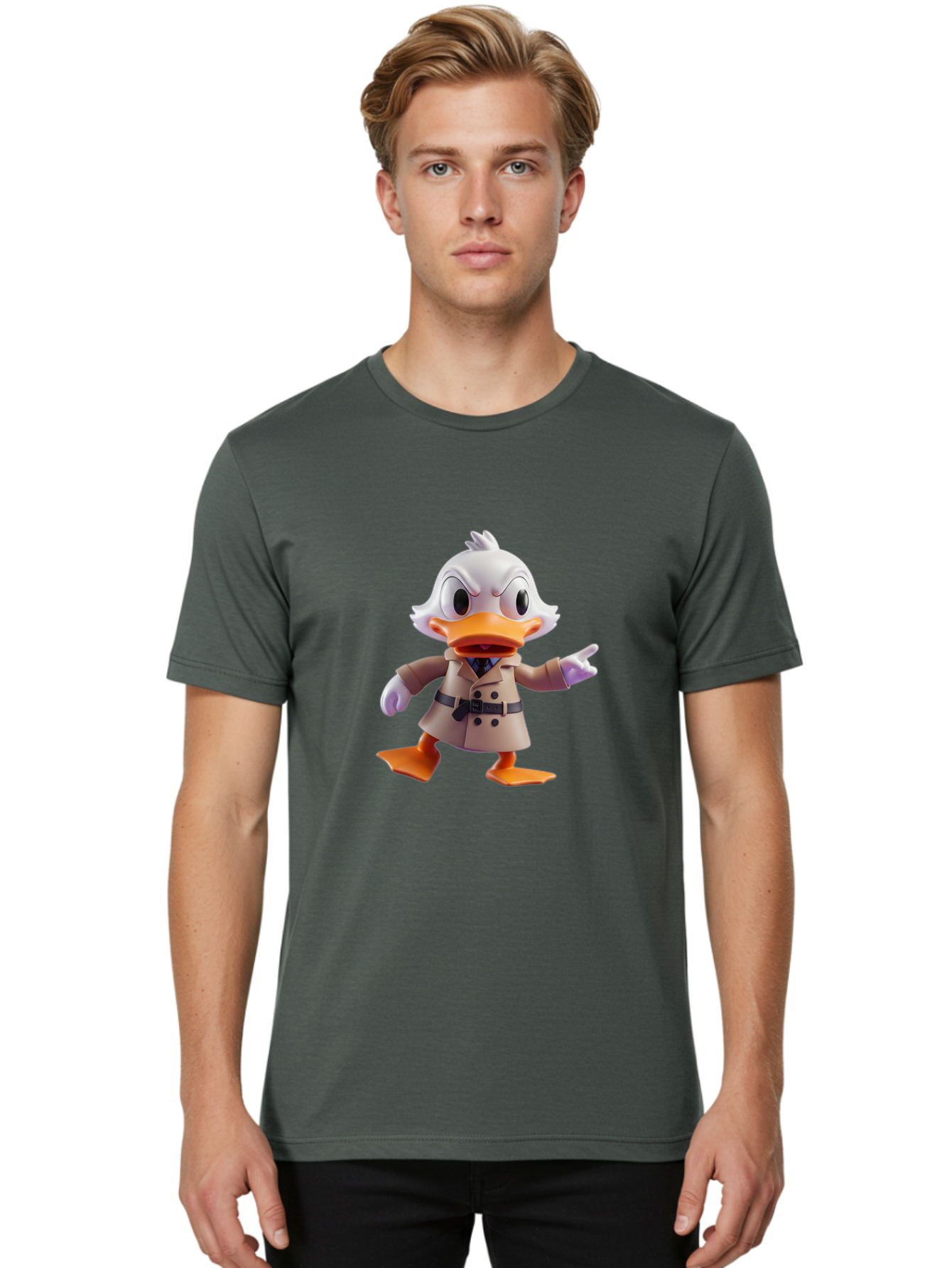 Donald-Duck-Detective Men'S Graphic Tee, 100% Cotton, Comfortable Casual Summer Wear, Machine Washable, Vintage Camera, Old Camera, Antique Camera, Black Camera, Classic Photography, Photography Equipment, Nostalgic Device, Film Camera, Bam323