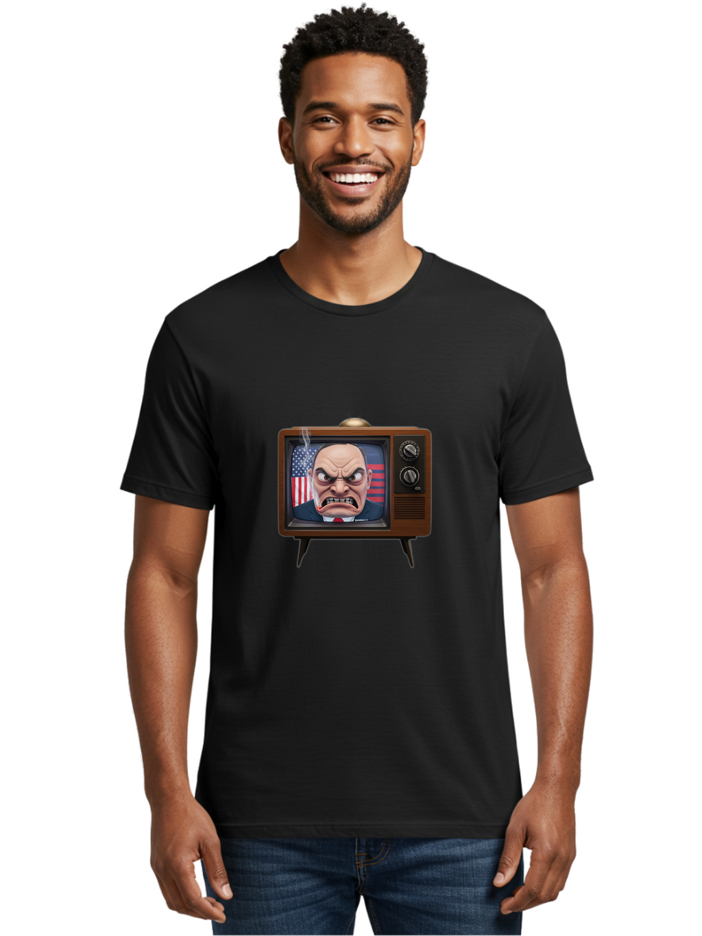 Donald-Trump-Tv Men'S Graphic Tee, 100% Cotton, Comfortable Casual Summer Wear, Machine Washable, Vintage Camera, Old Camera, Antique Camera, Black Camera, Classic Photography, Photography Equipment, Nostalgic Device, Film Camera, Camera Art Bam324