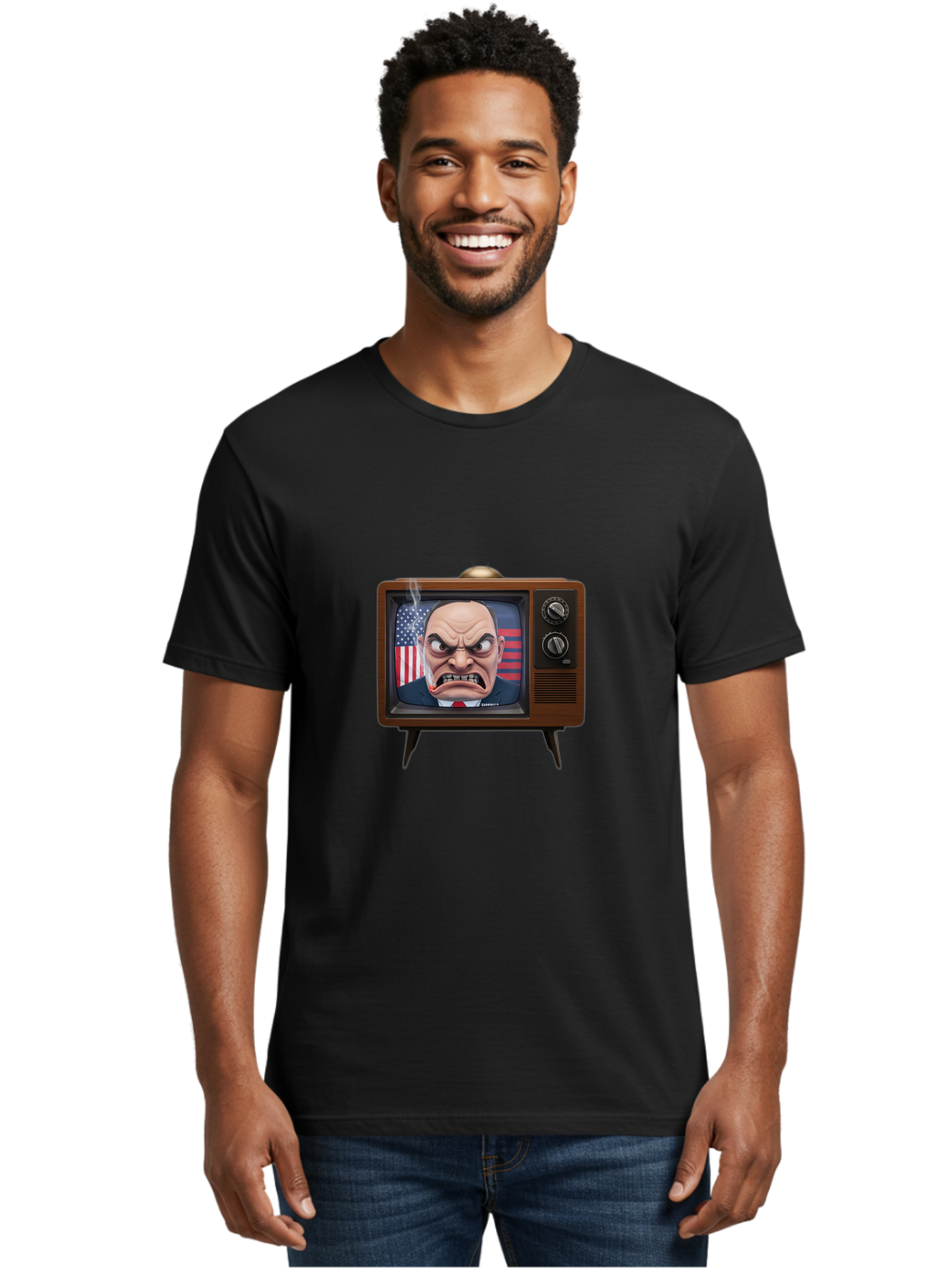Donald-Trump-Tv Men'S Graphic Tee, 100% Cotton, Comfortable Casual Summer Wear, Machine Washable, Vintage Camera, Old Camera, Antique Camera, Black Camera, Classic Photography, Photography Equipment, Nostalgic Device, Film Camera, Camera Art Bam324