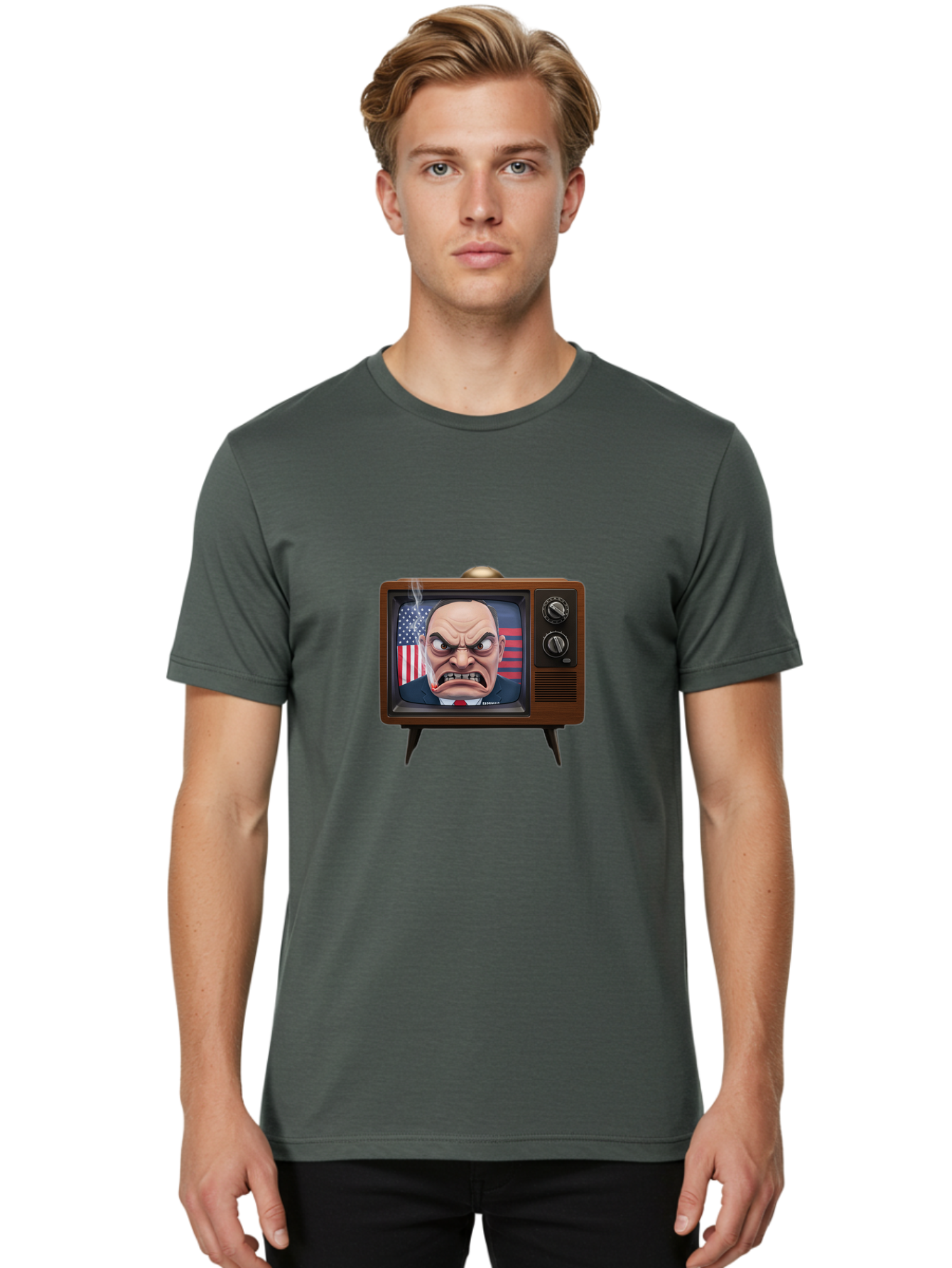 Donald-Trump-Tv Men'S Graphic Tee, 100% Cotton, Comfortable Casual Summer Wear, Machine Washable, Vintage Camera, Old Camera, Antique Camera, Black Camera, Classic Photography, Photography Equipment, Nostalgic Device, Film Camera, Camera Art Bam324
