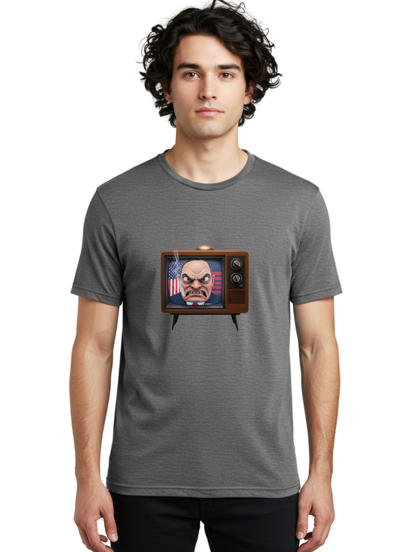 Donald-Trump-Tv Men'S Graphic Tee, 100% Cotton, Comfortable Casual Summer Wear, Machine Washable, Vintage Camera, Old Camera, Antique Camera, Black Camera, Classic Photography, Photography Equipment, Nostalgic Device, Film Camera, Camera Art Bam324
