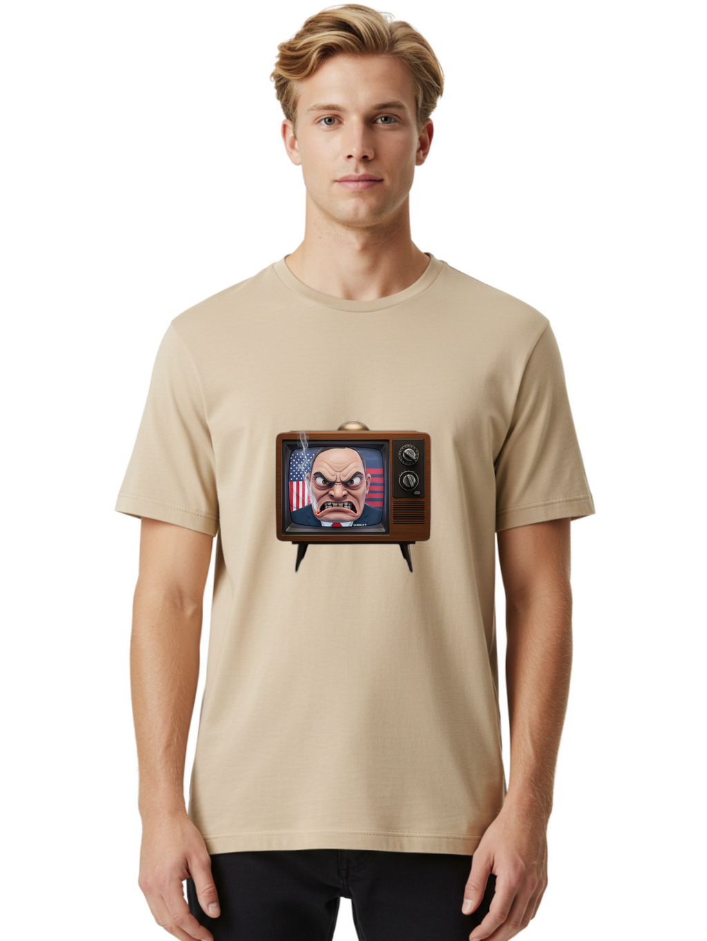 Donald-Trump-Tv Men'S Graphic Tee, 100% Cotton, Comfortable Casual Summer Wear, Machine Washable, Vintage Camera, Old Camera, Antique Camera, Black Camera, Classic Photography, Photography Equipment, Nostalgic Device, Film Camera, Camera Art Bam324