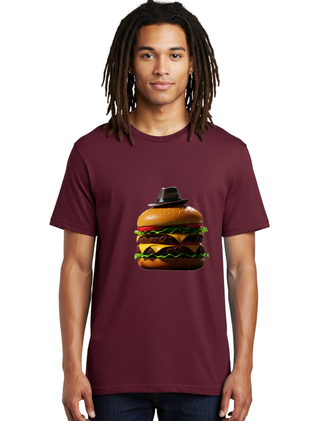 Double-Cheeseburger-With-Hat Men'S Graphic Tee, 100% Cotton, Comfortable Casual Summer Wear, Machine Washable, Vintage Camera, Old Camera, Antique Camera, Black Camera, Classic Photography, Photography Equipment, Nostalgic Device, Film Camera, Bam325