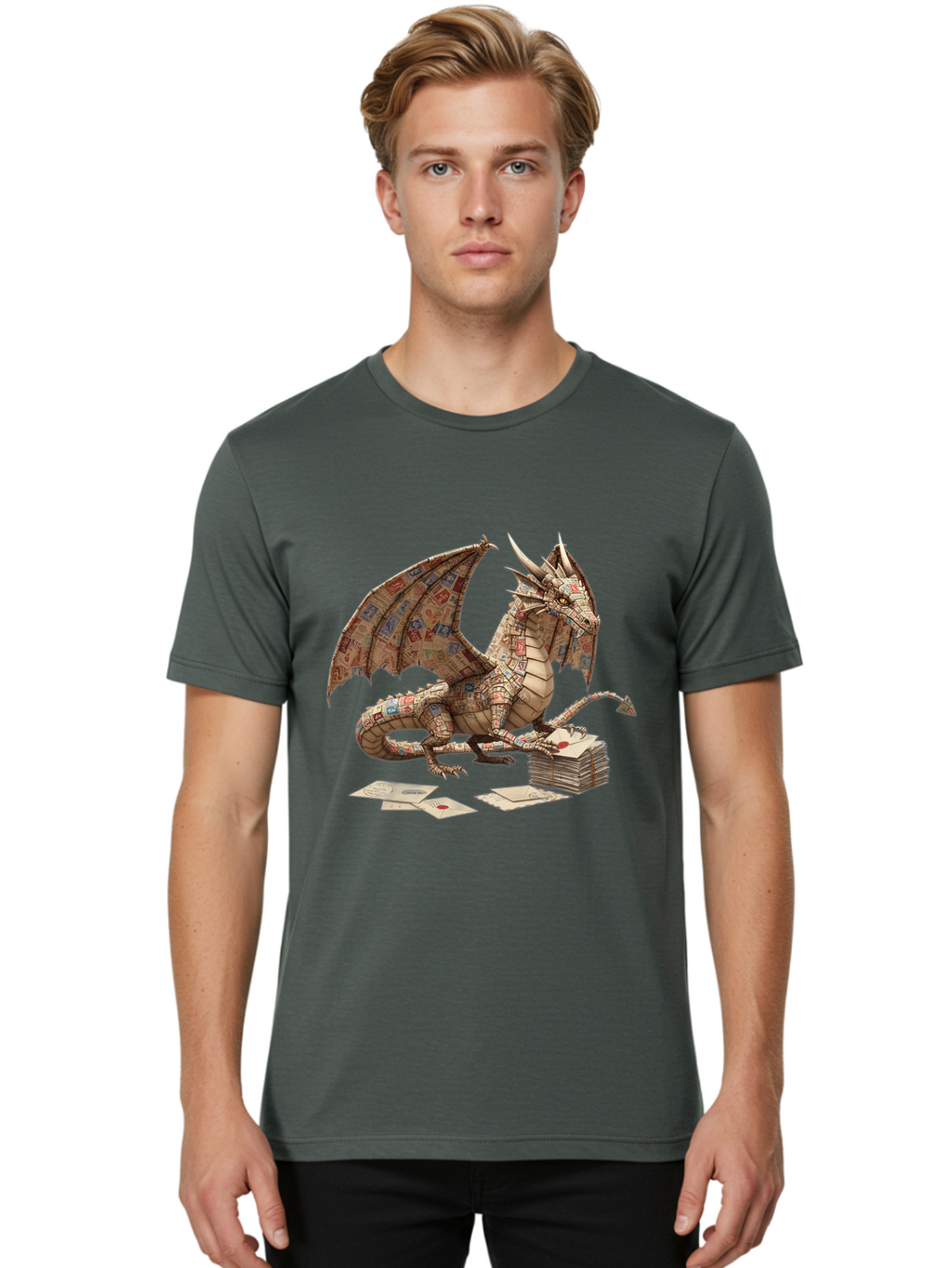 Dragon-Made-Of-Playing-Cards Men'S Graphic Tee, 100% Cotton, Comfortable Casual Summer Wear, Machine Washable, Vintage Camera, Old Camera, Antique Camera, Black Camera, Classic Photography, Photography Equipment, Nostalgic Device, Film Camera, Bam330