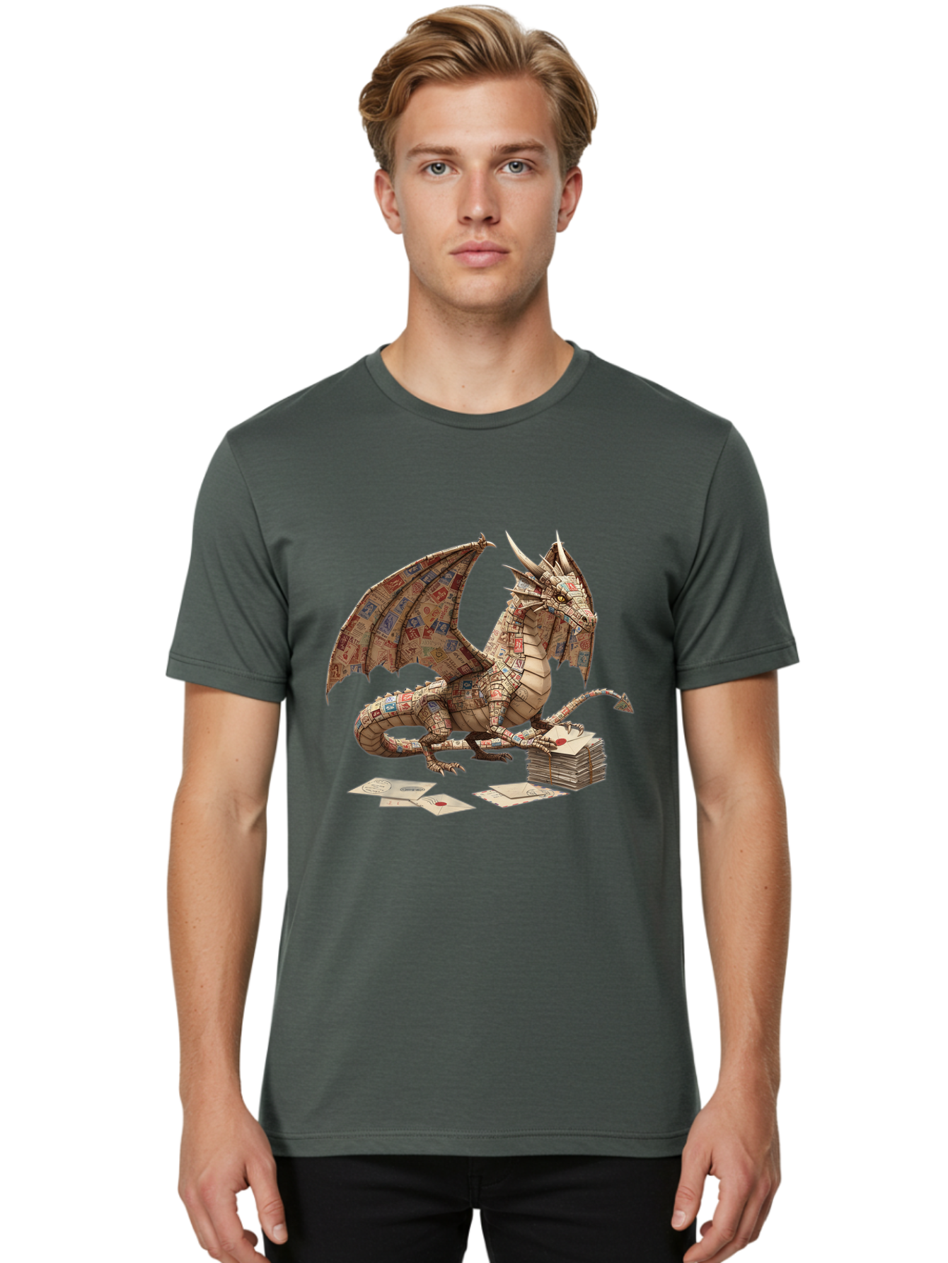 Dragon-Made-Of-Playing-Cards Men'S Graphic Tee, 100% Cotton, Comfortable Casual Summer Wear, Machine Washable, Vintage Camera, Old Camera, Antique Camera, Black Camera, Classic Photography, Photography Equipment, Nostalgic Device, Film Camera, Bam330