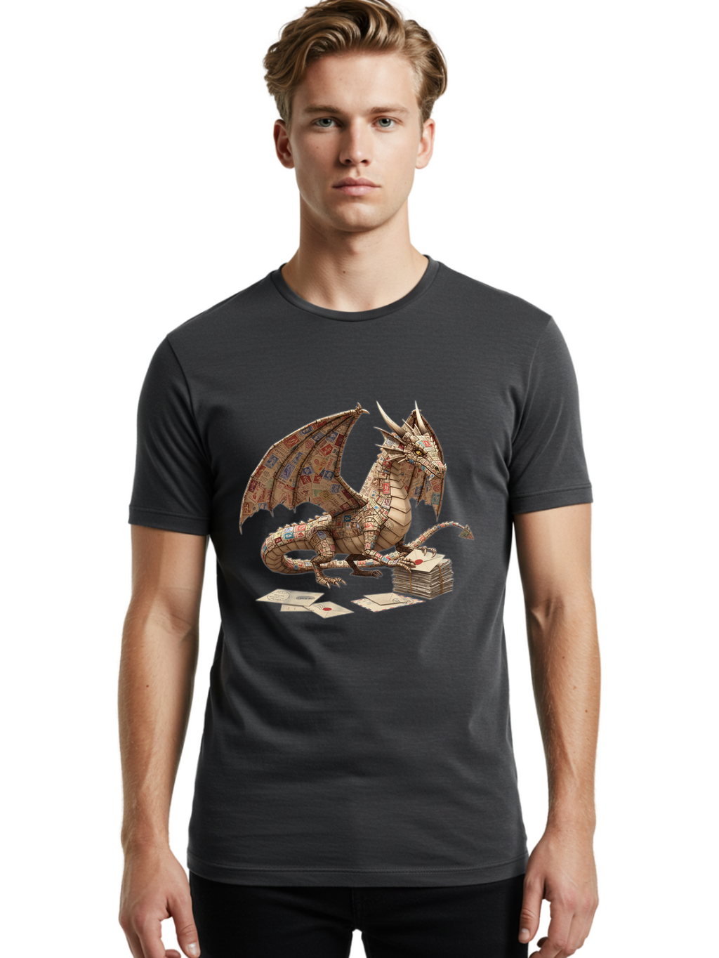 Dragon-Made-Of-Playing-Cards Men'S Graphic Tee, 100% Cotton, Comfortable Casual Summer Wear, Machine Washable, Vintage Camera, Old Camera, Antique Camera, Black Camera, Classic Photography, Photography Equipment, Nostalgic Device, Film Camera, Bam330