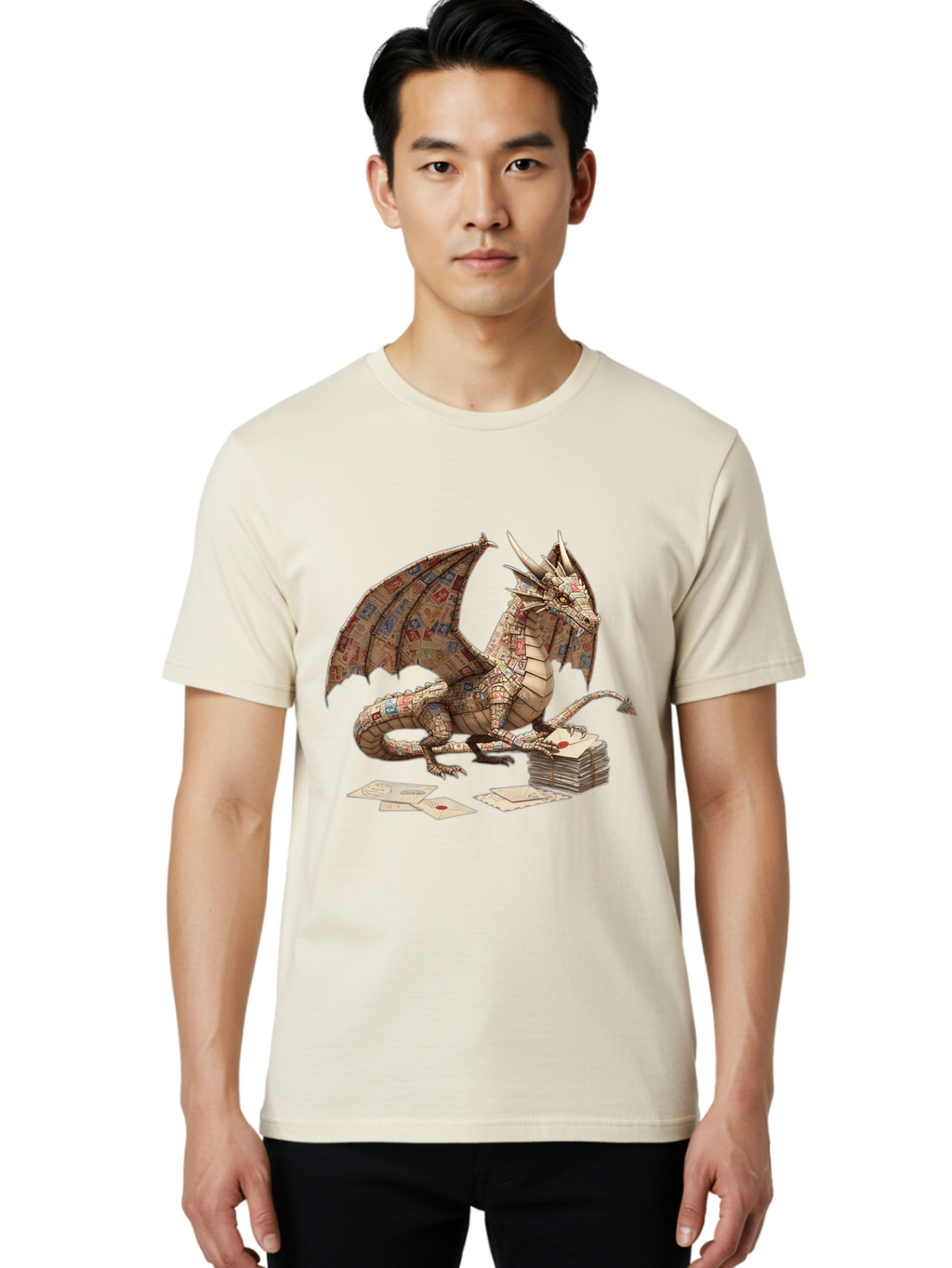 Dragon-Made-Of-Playing-Cards Men'S Graphic Tee, 100% Cotton, Comfortable Casual Summer Wear, Machine Washable, Vintage Camera, Old Camera, Antique Camera, Black Camera, Classic Photography, Photography Equipment, Nostalgic Device, Film Camera, Bam330