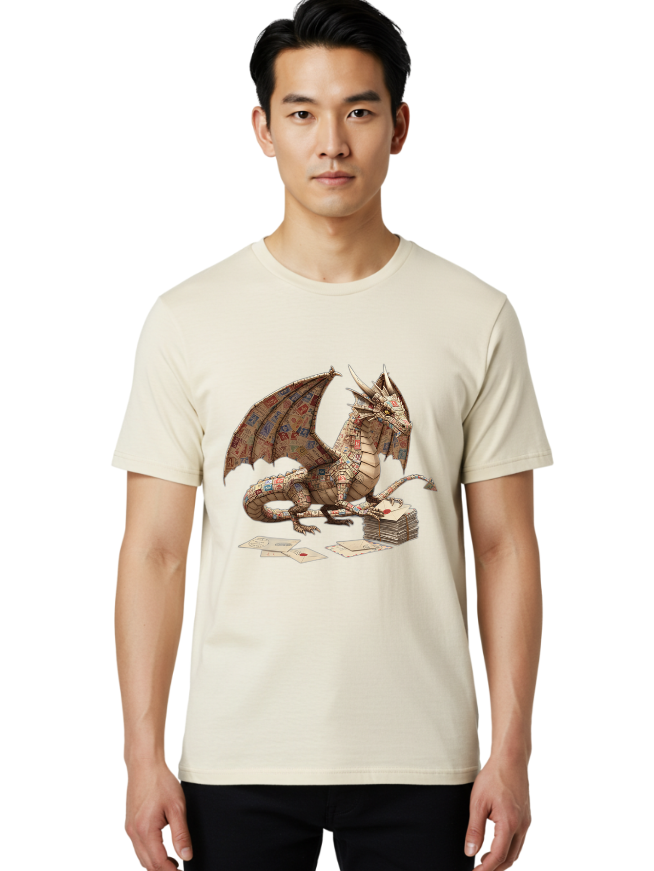 Dragon-Made-Of-Playing-Cards Men'S Graphic Tee, 100% Cotton, Comfortable Casual Summer Wear, Machine Washable, Vintage Camera, Old Camera, Antique Camera, Black Camera, Classic Photography, Photography Equipment, Nostalgic Device, Film Camera, Bam330