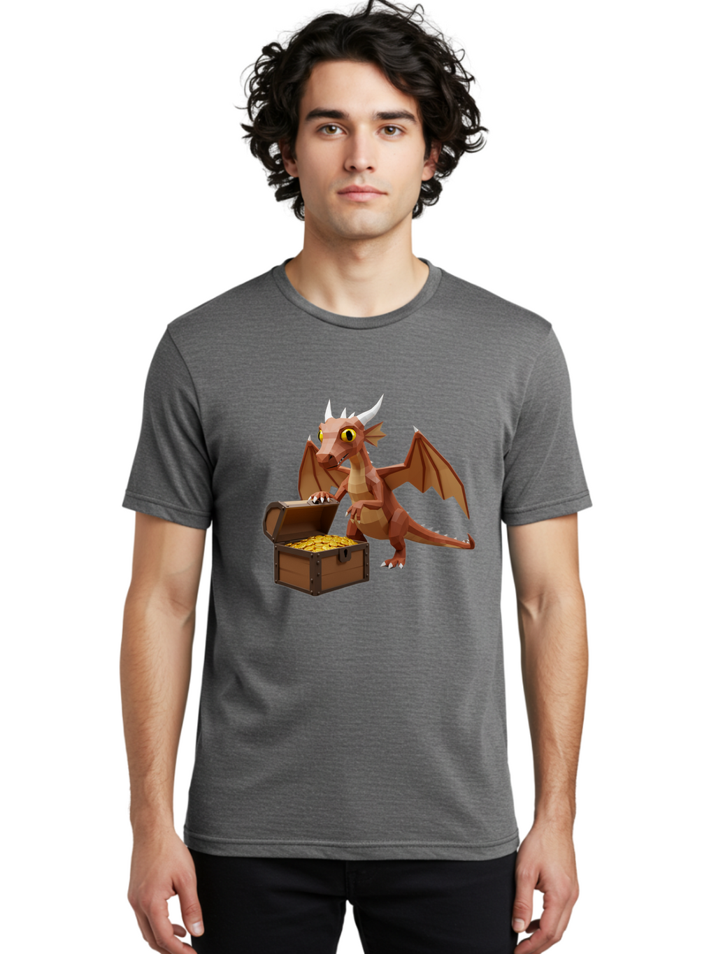 Dragon-With-Treasure-Chest Men'S Graphic Tee, 100% Cotton, Comfortable Casual Summer Wear, Machine Washable, Vintage Camera, Old Camera, Antique Camera, Black Camera, Classic Photography, Photography Equipment, Nostalgic Device, Film Camera, Bam333