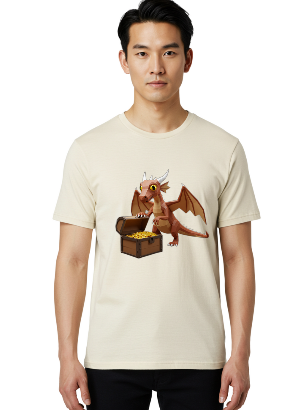 Dragon-With-Treasure-Chest Men'S Graphic Tee, 100% Cotton, Comfortable Casual Summer Wear, Machine Washable, Vintage Camera, Old Camera, Antique Camera, Black Camera, Classic Photography, Photography Equipment, Nostalgic Device, Film Camera, Bam333