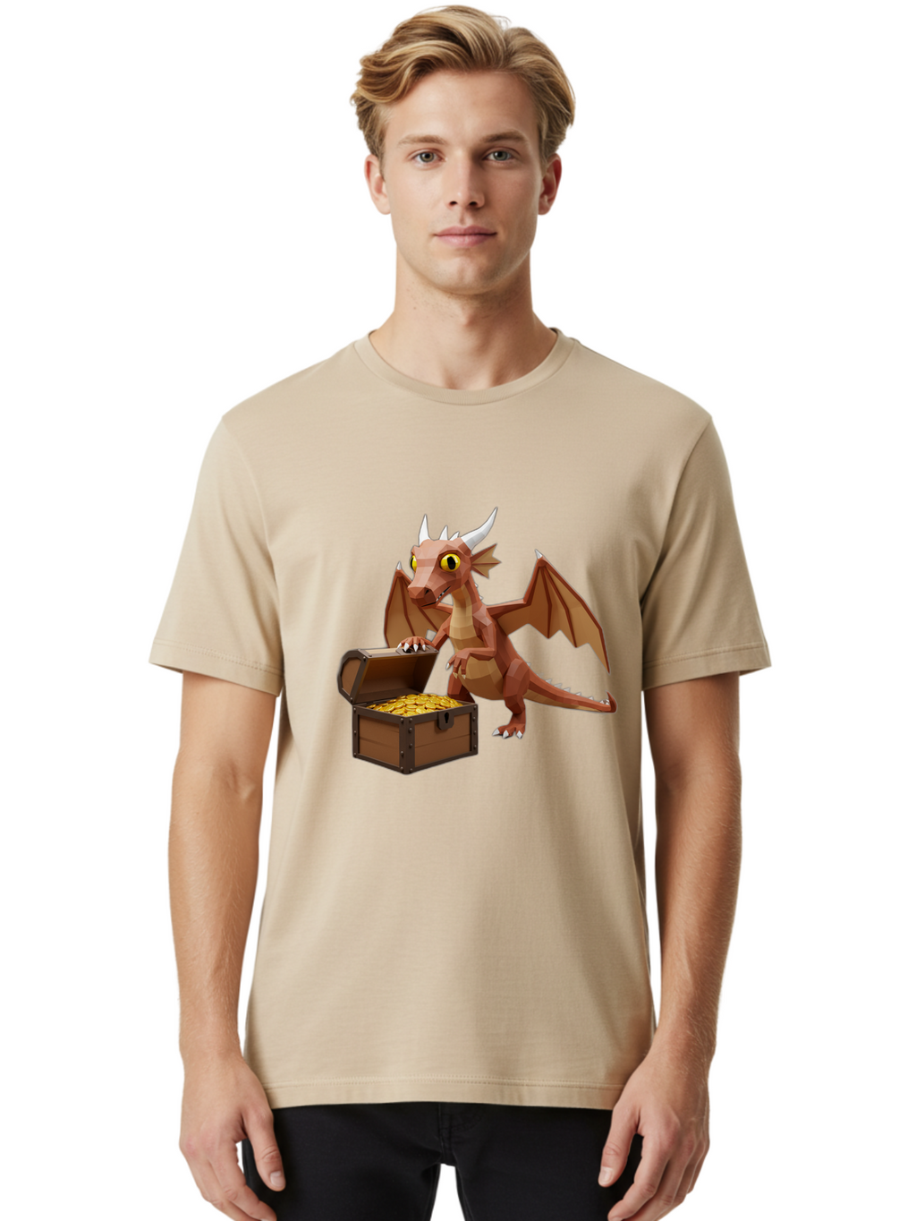 Dragon-With-Treasure-Chest Men'S Graphic Tee, 100% Cotton, Comfortable Casual Summer Wear, Machine Washable, Vintage Camera, Old Camera, Antique Camera, Black Camera, Classic Photography, Photography Equipment, Nostalgic Device, Film Camera, Bam333