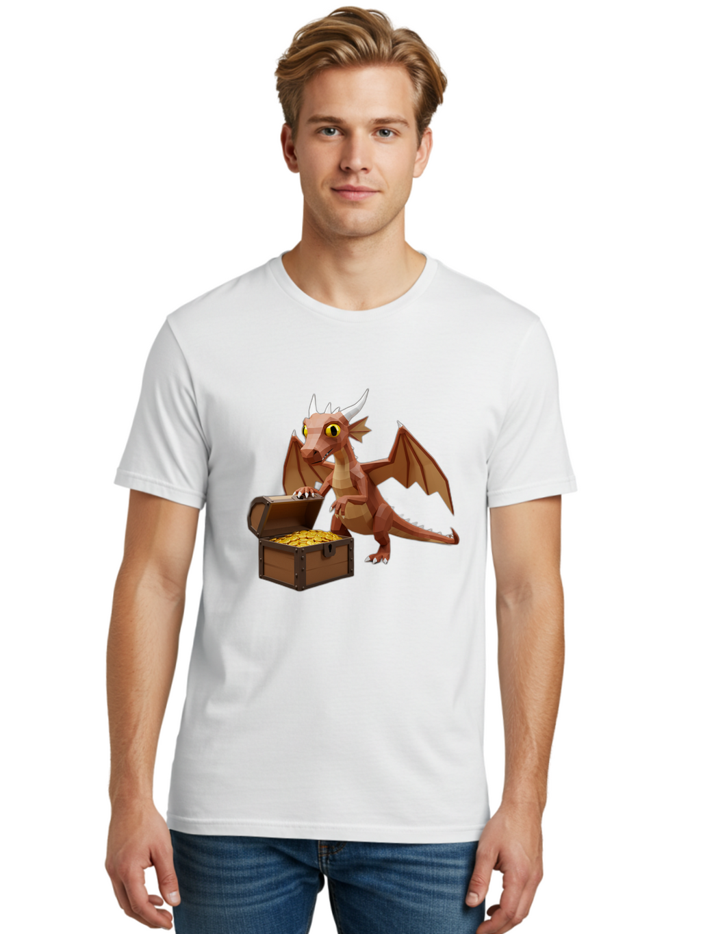 Dragon-With-Treasure-Chest Men'S Graphic Tee, 100% Cotton, Comfortable Casual Summer Wear, Machine Washable, Vintage Camera, Old Camera, Antique Camera, Black Camera, Classic Photography, Photography Equipment, Nostalgic Device, Film Camera, Bam333