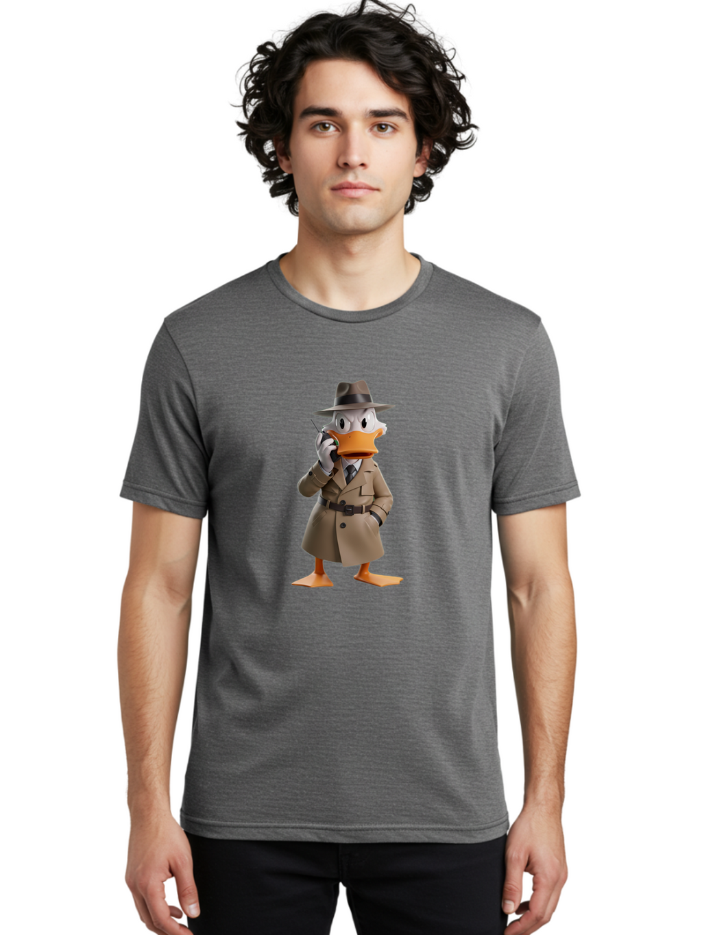 Duck-Detective Men'S Graphic Tee, 100% Cotton, Comfortable Casual Summer Wear, Machine Washable, Vintage Camera, Old Camera, Antique Camera, Black Camera, Classic Photography, Photography Equipment, Nostalgic Device, Film Camera, Camera Art Bam338