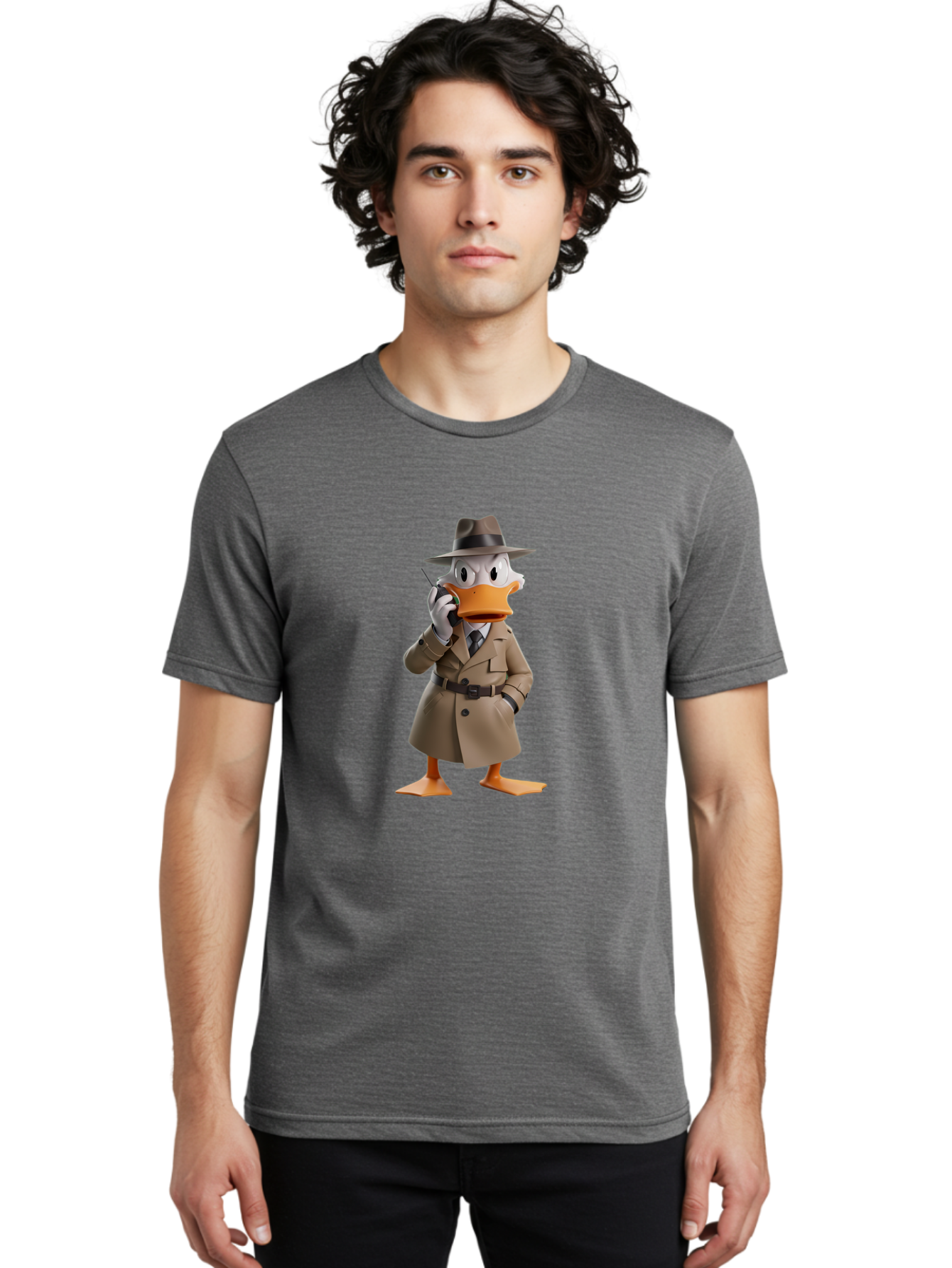 Duck-Detective Men'S Graphic Tee, 100% Cotton, Comfortable Casual Summer Wear, Machine Washable, Vintage Camera, Old Camera, Antique Camera, Black Camera, Classic Photography, Photography Equipment, Nostalgic Device, Film Camera, Camera Art Bam338