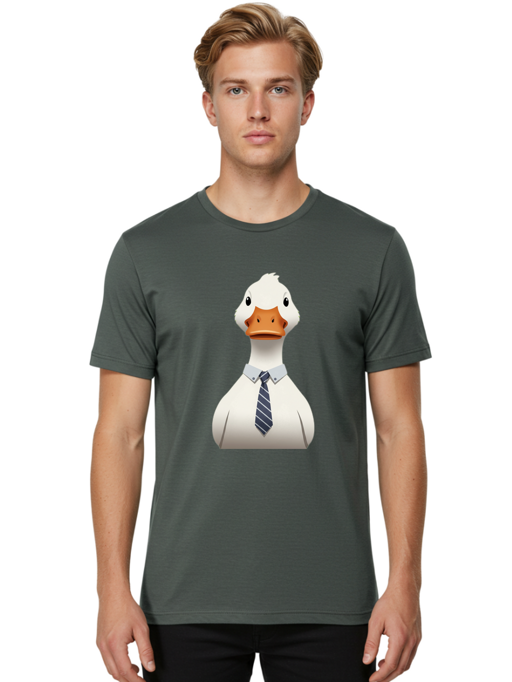 Duck-In-Suit-2 Men'S Graphic Tee, 100% Cotton, Comfortable Casual Summer Wear, Machine Washable, Vintage Camera, Old Camera, Antique Camera, Black Camera, Classic Photography, Photography Equipment, Nostalgic Device, Film Camera, Camera Art Bam340